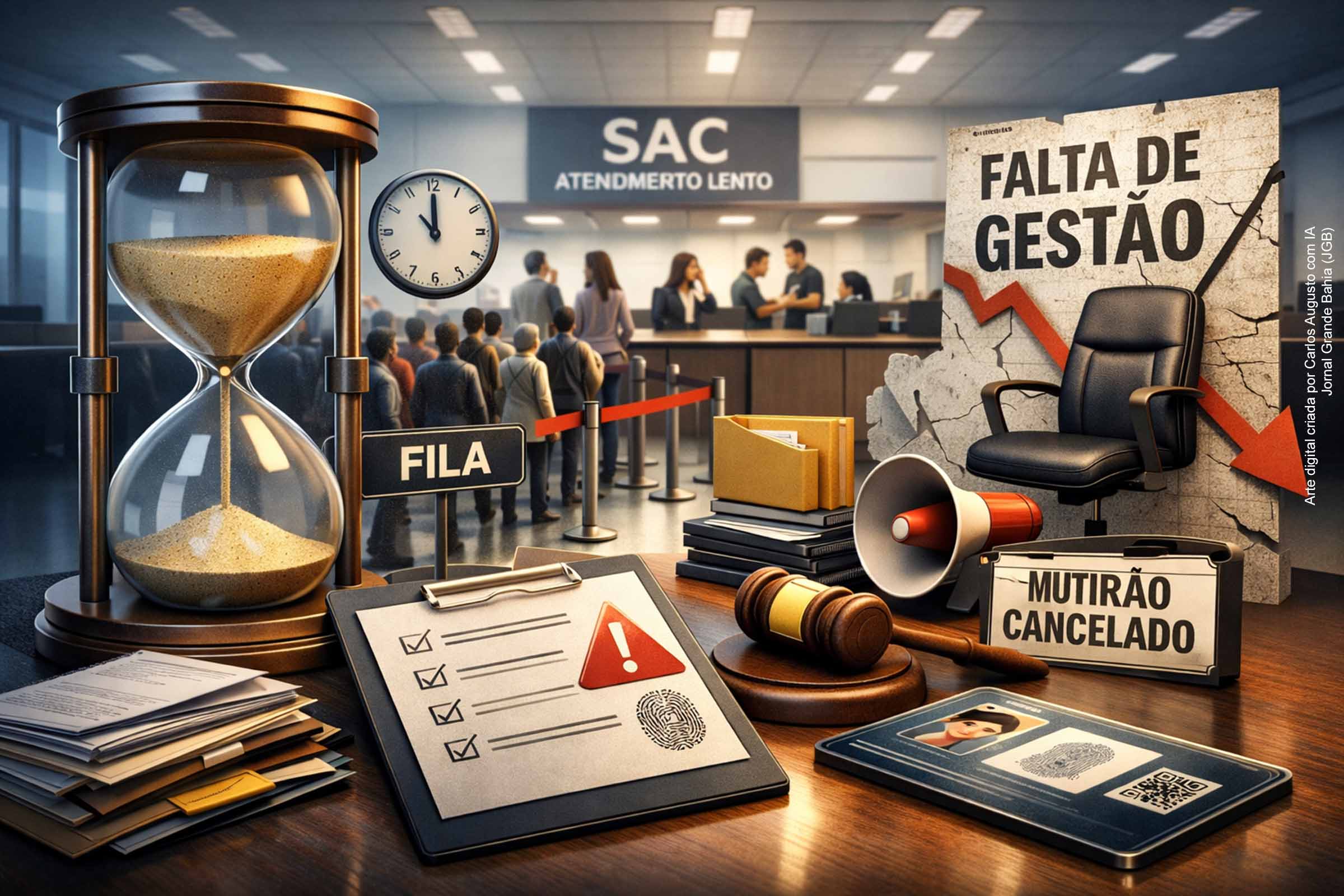 Filas desde a madrugada, horas de espera e falta de medidas emergenciais marcaram o atendimento do SAC em Feira de Santana para emissão da nova carteira de identidade digital. A ausência de mutirões, de reforço temporário e de comunicação clara expôs falhas de gestão em um serviço essencial. O episódio afeta direitos básicos, amplia desigualdades e evidencia a urgência de ajustes operacionais e de governança.