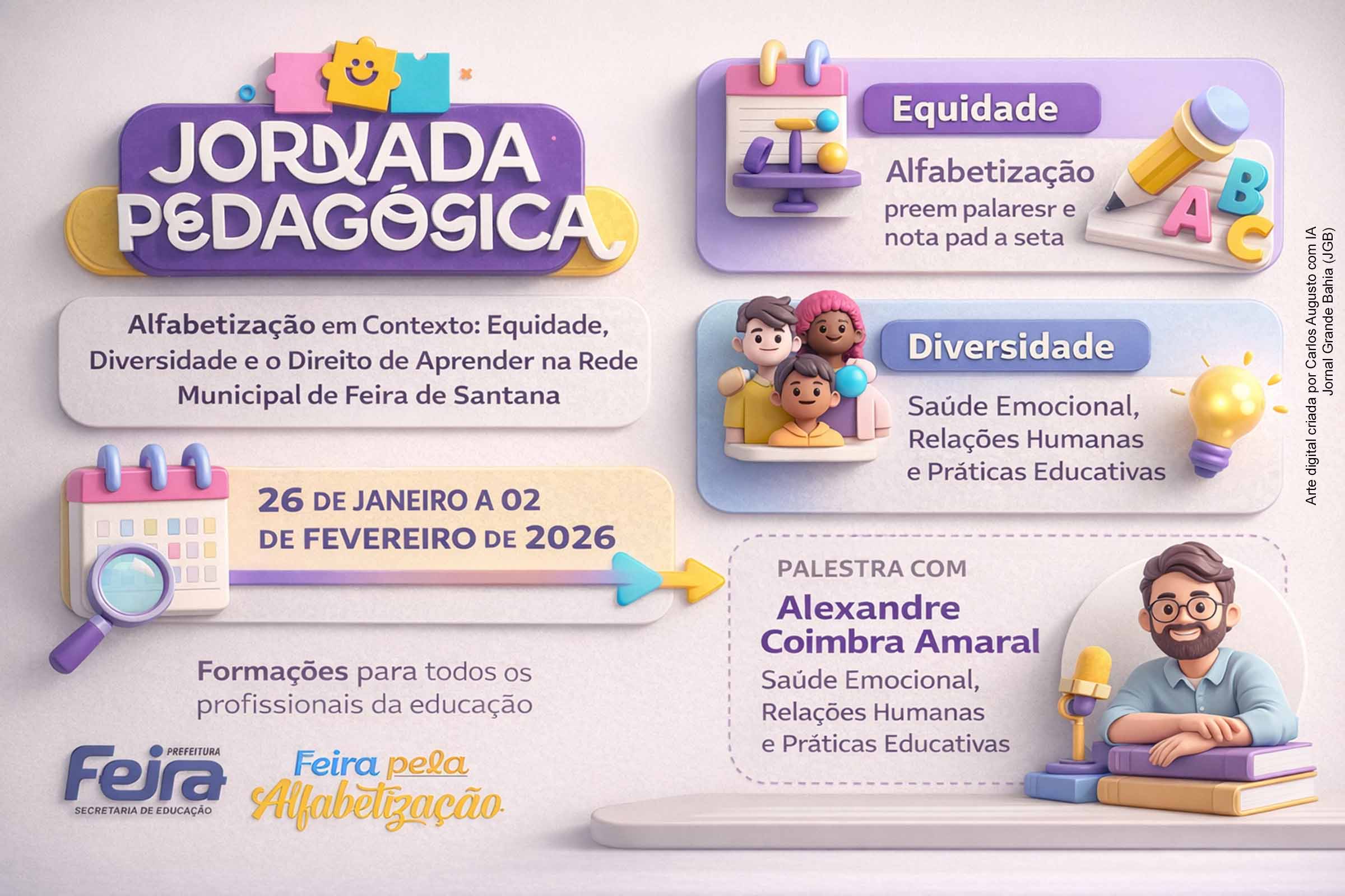 Jornada Pedagógica da Rede Municipal de Feira de Santana reforça alfabetização, equidade e o direito de aprender, diz Governo Ronaldo