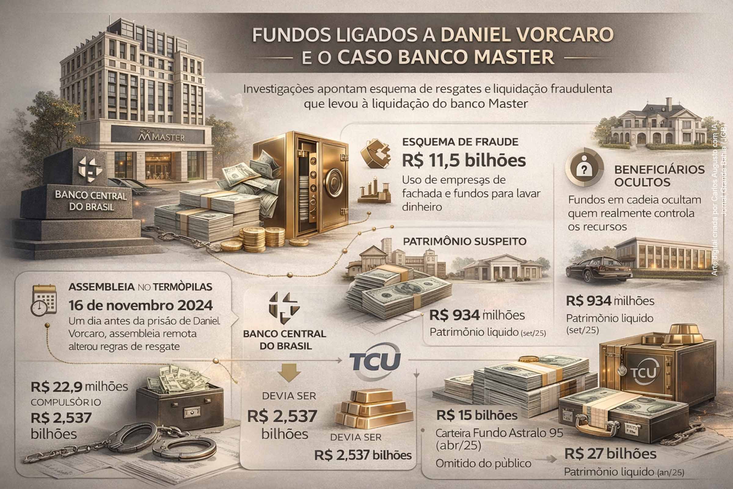 Fundo ligado a Daniel Vorcaro alterou regras de resgate na véspera da prisão e reforça suspeitas sobre esquema financeiro envolvendo o Banco Master