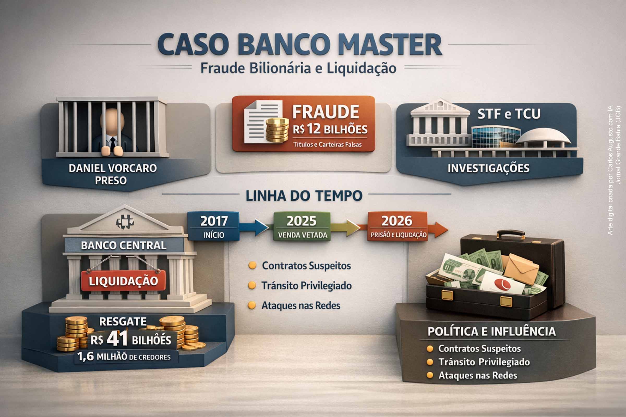 Caso Banco Master: investigação sobre fraude bilionária se expande ao STF, TCU e envolve autoridades, empresários e influenciadores