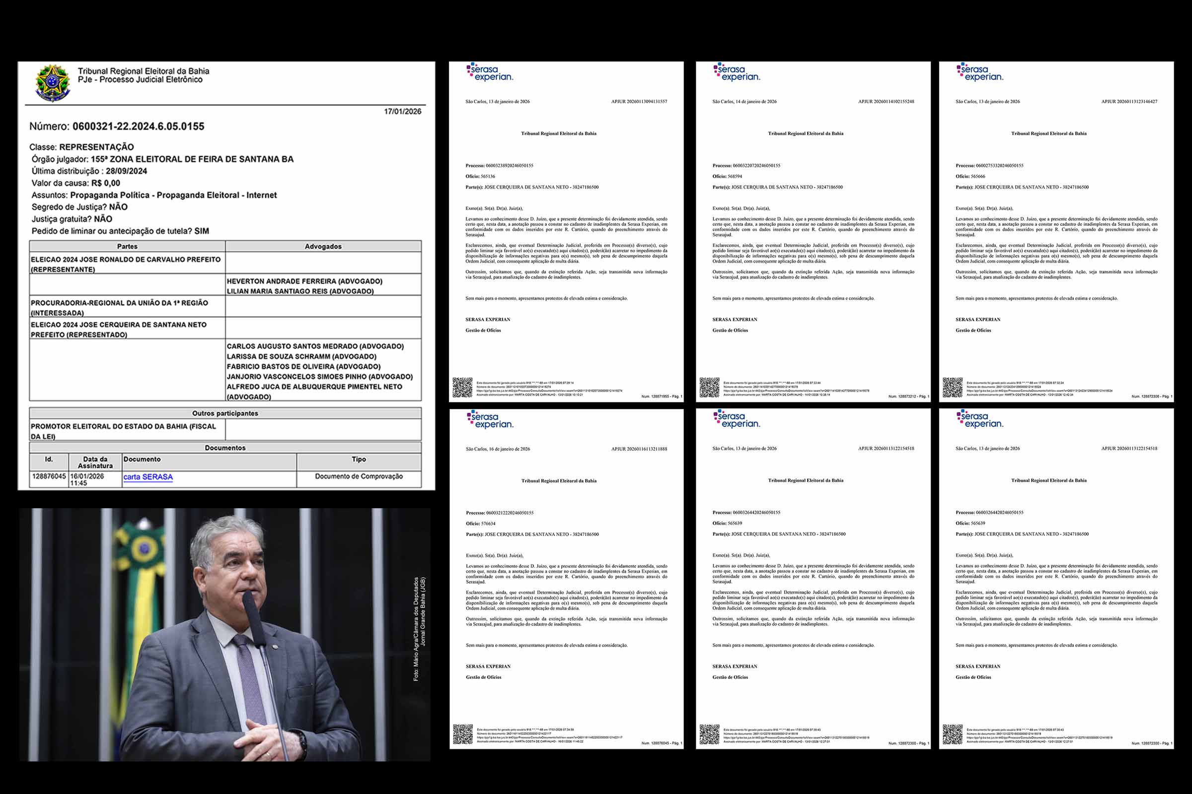Fonte contesta versão do deputado Zé Neto e apresenta certidões do SERASA apontando seis negativações comunicadas à Justiça Eleitoral