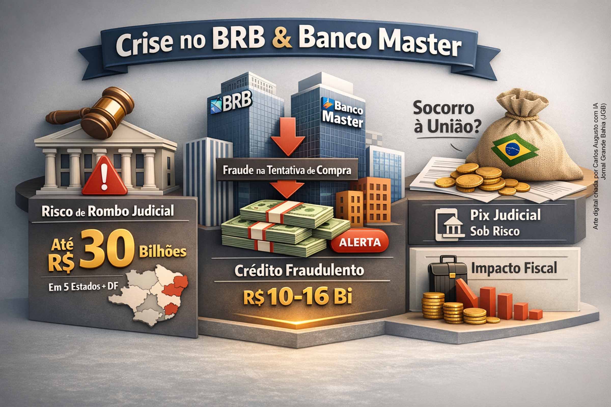 Crise no Banco Master gera efeito dominó, ameaça depósitos judiciais e acende alerta de R$ 30 bilhões em estados e no Distrito Federal