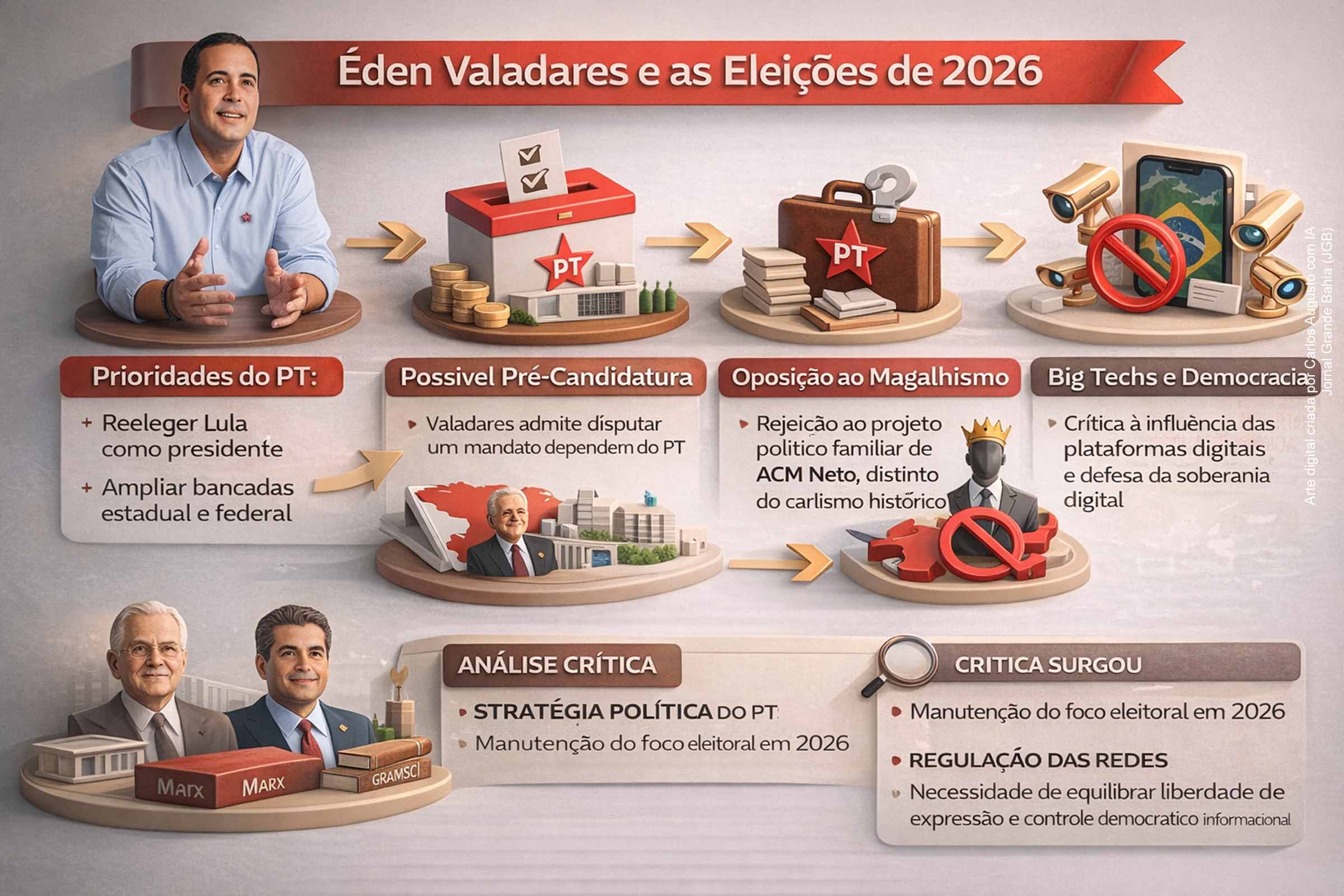 Éden Valadares admite pré-candidatura em 2026, prioriza reeleição do presidente Lula e promete oposição ao magalhismo na Bahia