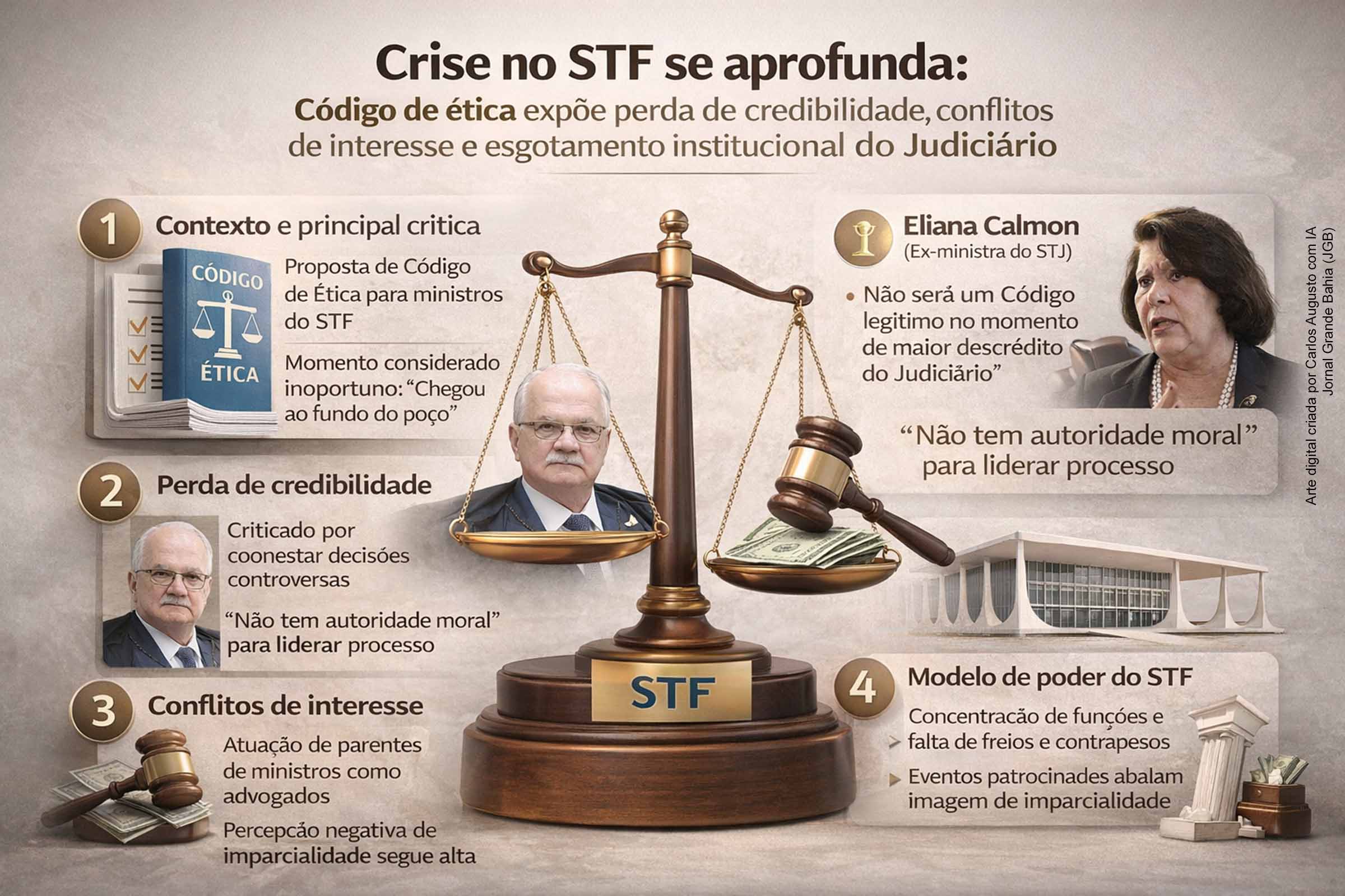 Ministro Edson Fachin “perdeu credibilidade” para liderar código de ética no STF, afirma Eliana Calmon; ex-ministra diz que Judiciário “chegou ao fundo do poço”