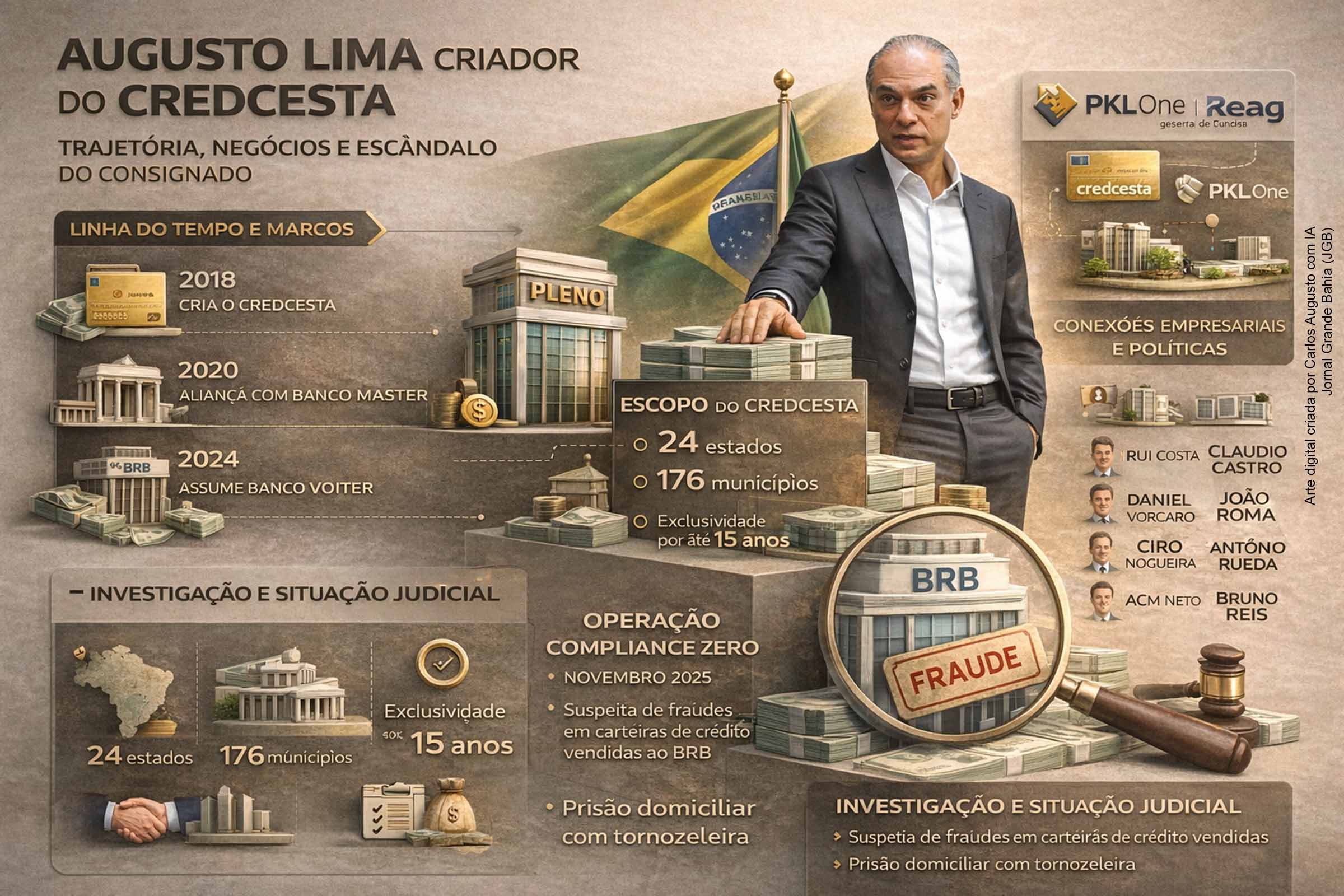Augusto Lima, ex-sócio do Banco Master, construiu império do Credcesta com conexões políticas e estruturas empresariais opacas, revela Folha de S.Paulo