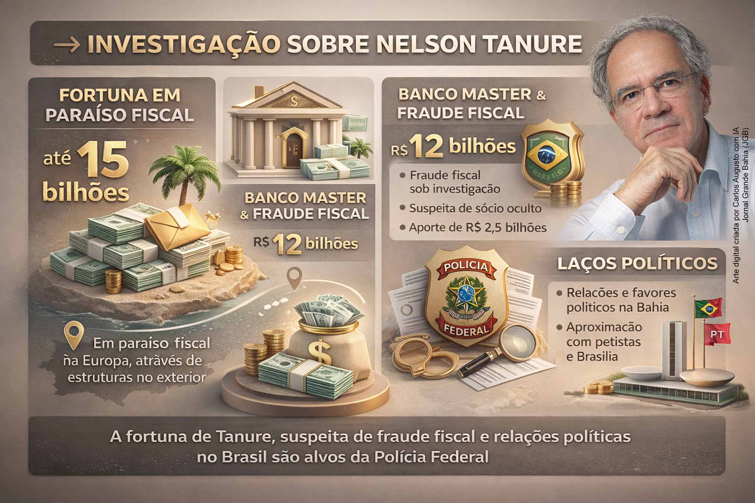 Fortuna bilionária em paraíso fiscal, Banco Master e laços políticos: o que a investigação revela sobre Nelson Tanure