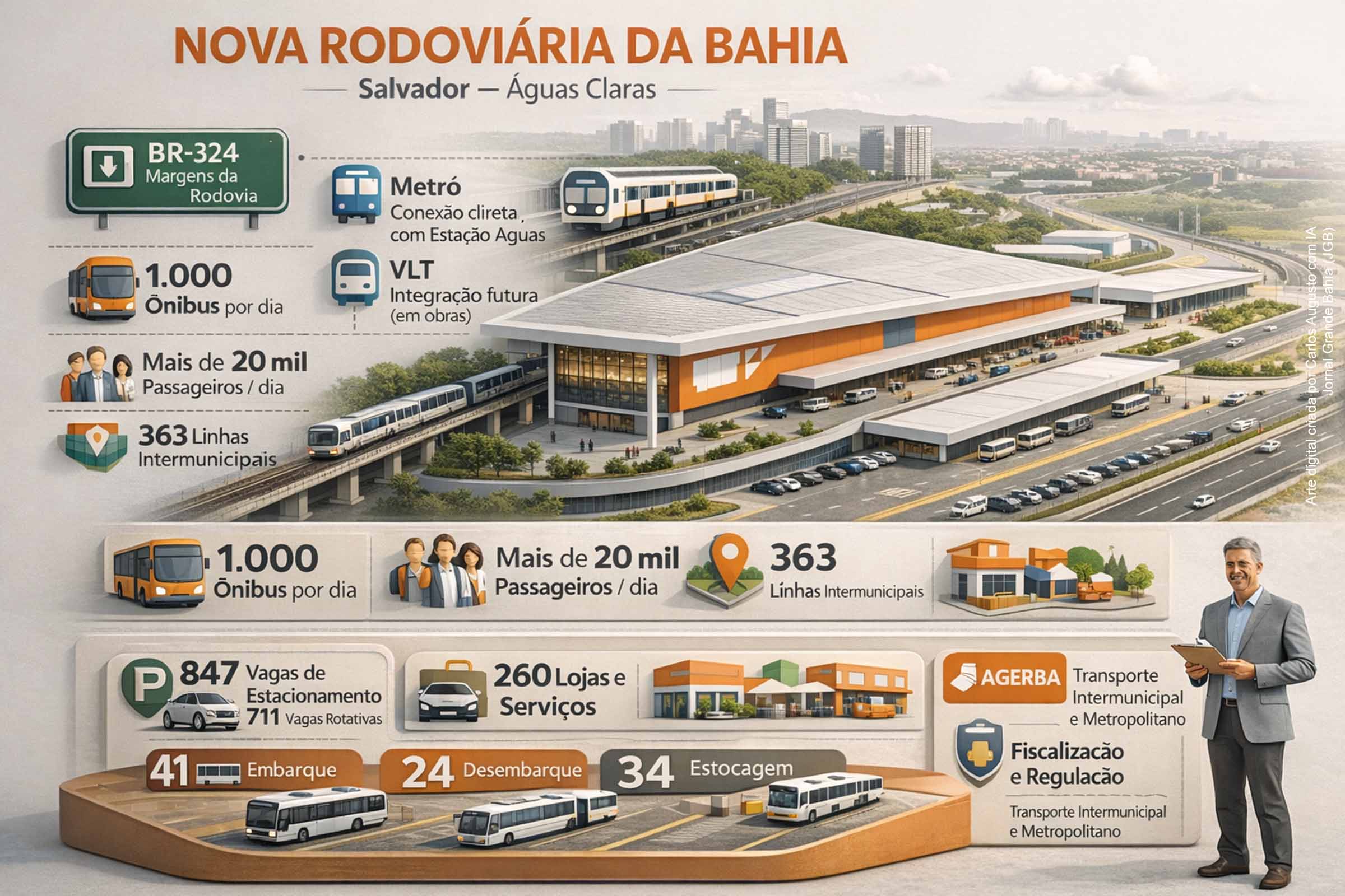 Nova Rodoviária da Bahia entra em fase final para inauguração e início da operação em Salvador; Governador Jerônimo destaca marco na mobilidade estadual com integração Metrô, VLT e Aeroporto