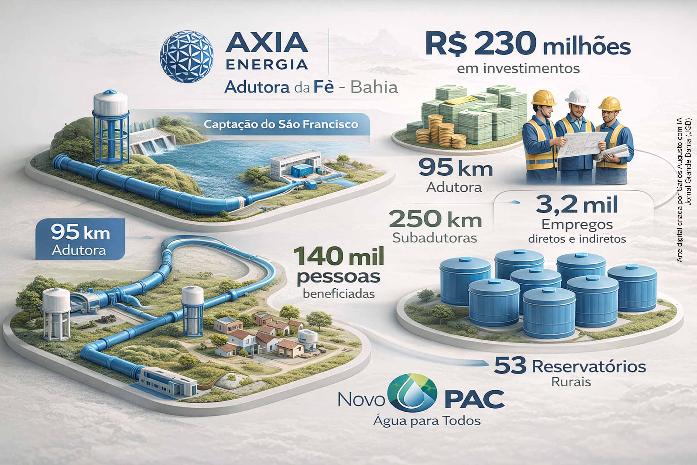 AXIA Energia emite ordem de serviço e inicia nova etapa da Adutora da Fé na Bahia com investimento de R$ 230 milhões