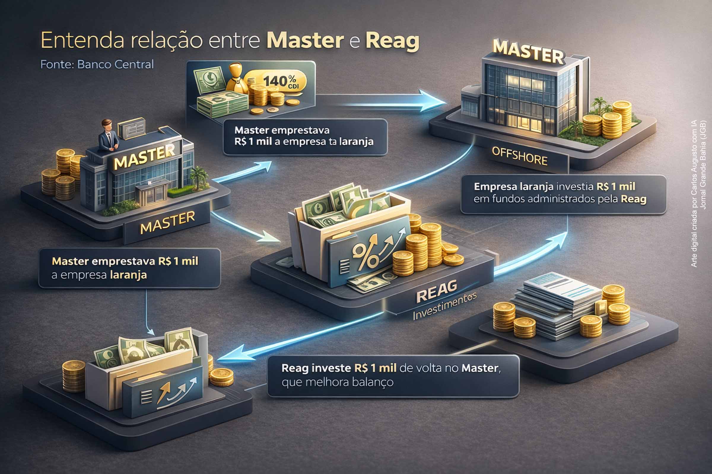 As liquidações do Banco Master e da Reag revelaram um esquema bilionário baseado em ativos inflados, uso indevido de fundos e estrutura de pirâmide. O colapso atingiu 1,6 milhão de clientes, acionou o maior resgate do FGC e expôs falhas de fiscalização e tensões institucionais. O episódio deve influenciar mudanças regulatórias e o debate sobre governança no sistema financeiro.