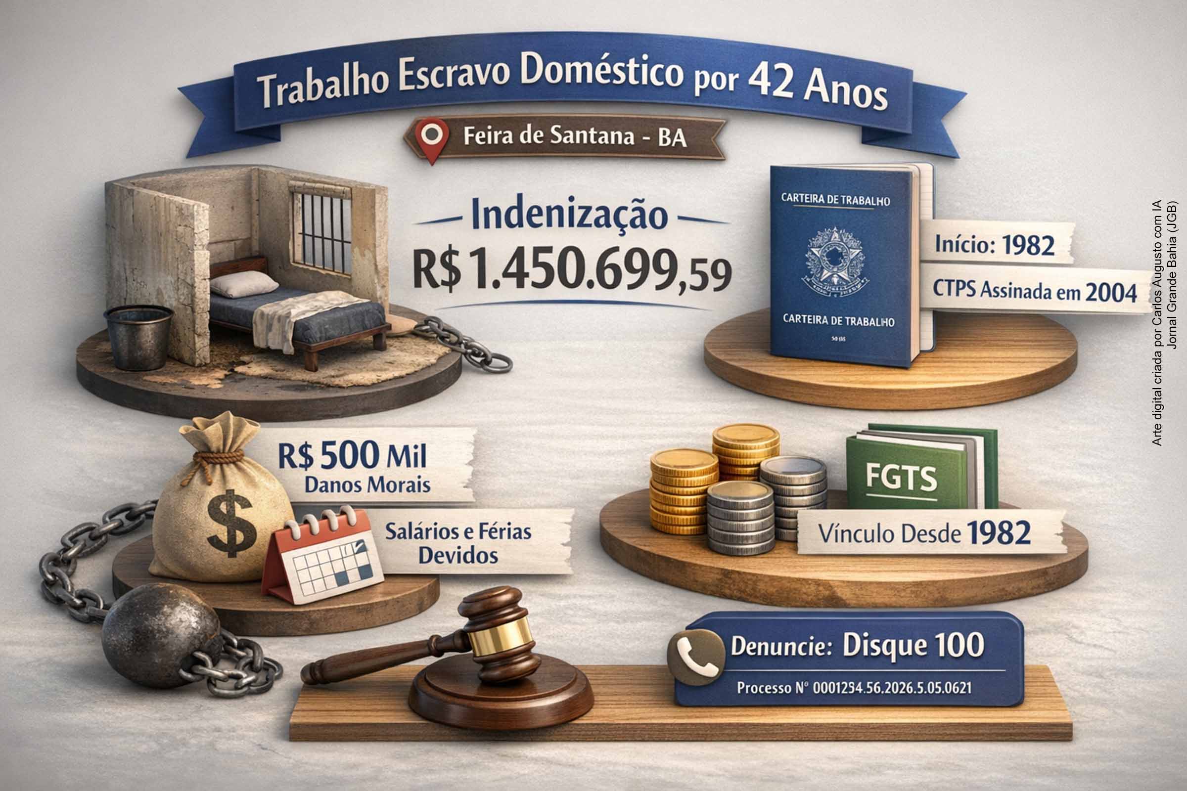 Mulher explorada por 42 anos em trabalho escravo doméstico será indenizada em Feira de Santana
