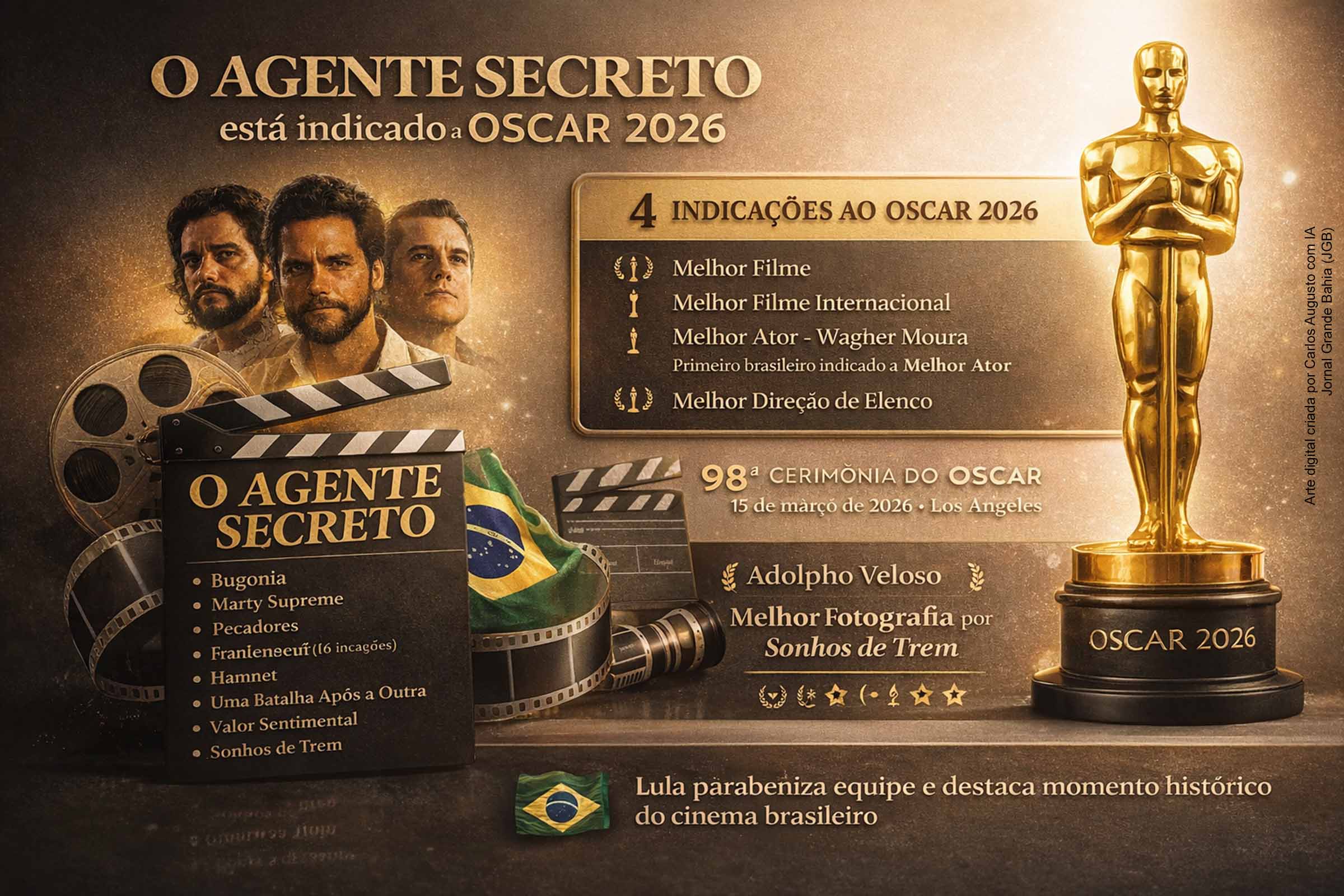 O Agente Secreto conquista quatro indicações ao Oscar 2026 e consolida momento histórico do cinema brasileiro