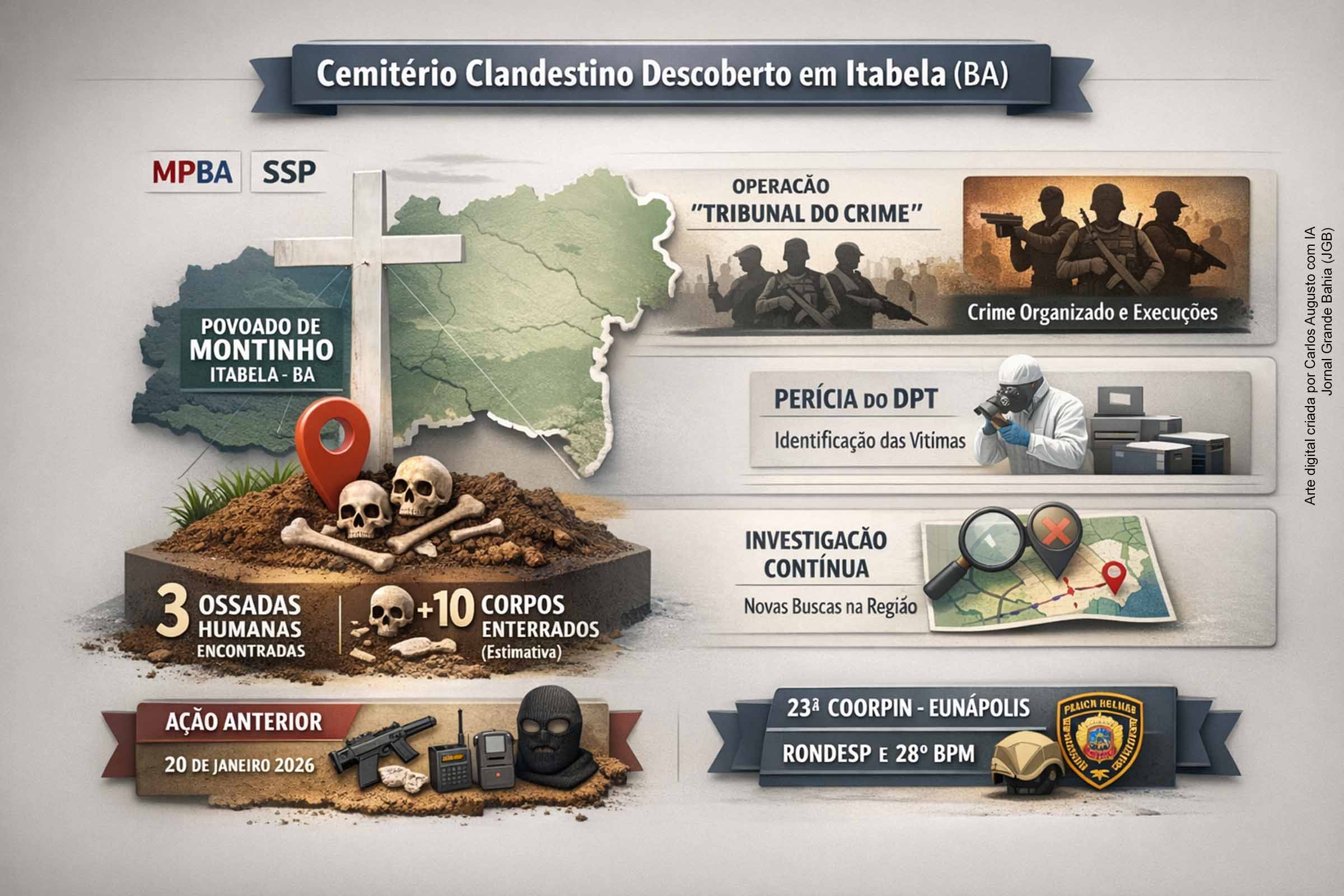 Operação do MPBA e da SSP identifica cemitério clandestino em Itabela durante ofensiva contra crime organizado
