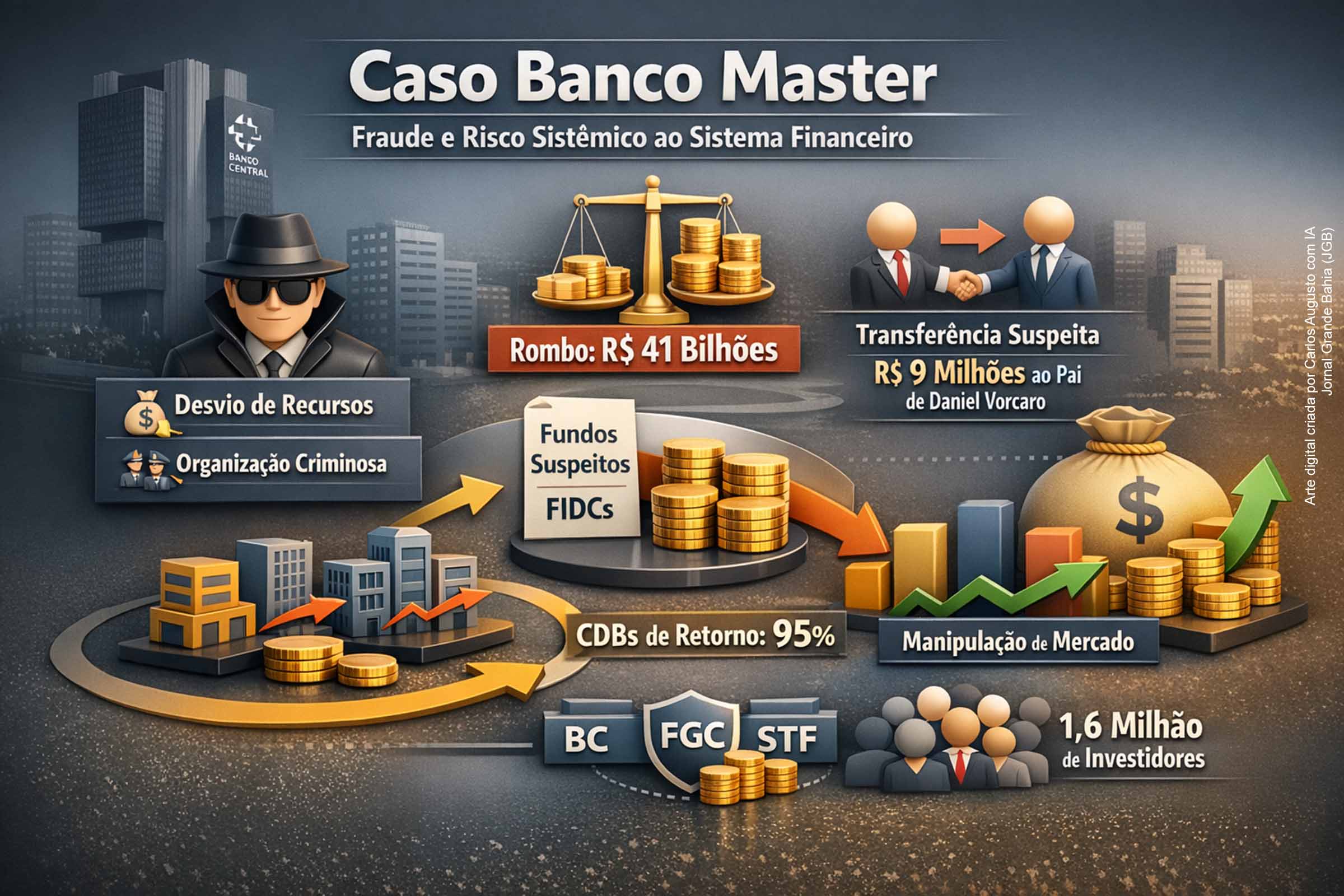Caso Banco Master: PF aponta risco sistêmico ao sistema financeiro, identifica indícios de desvio de recursos e detalha engrenagem de fraudes com fundos de investimento