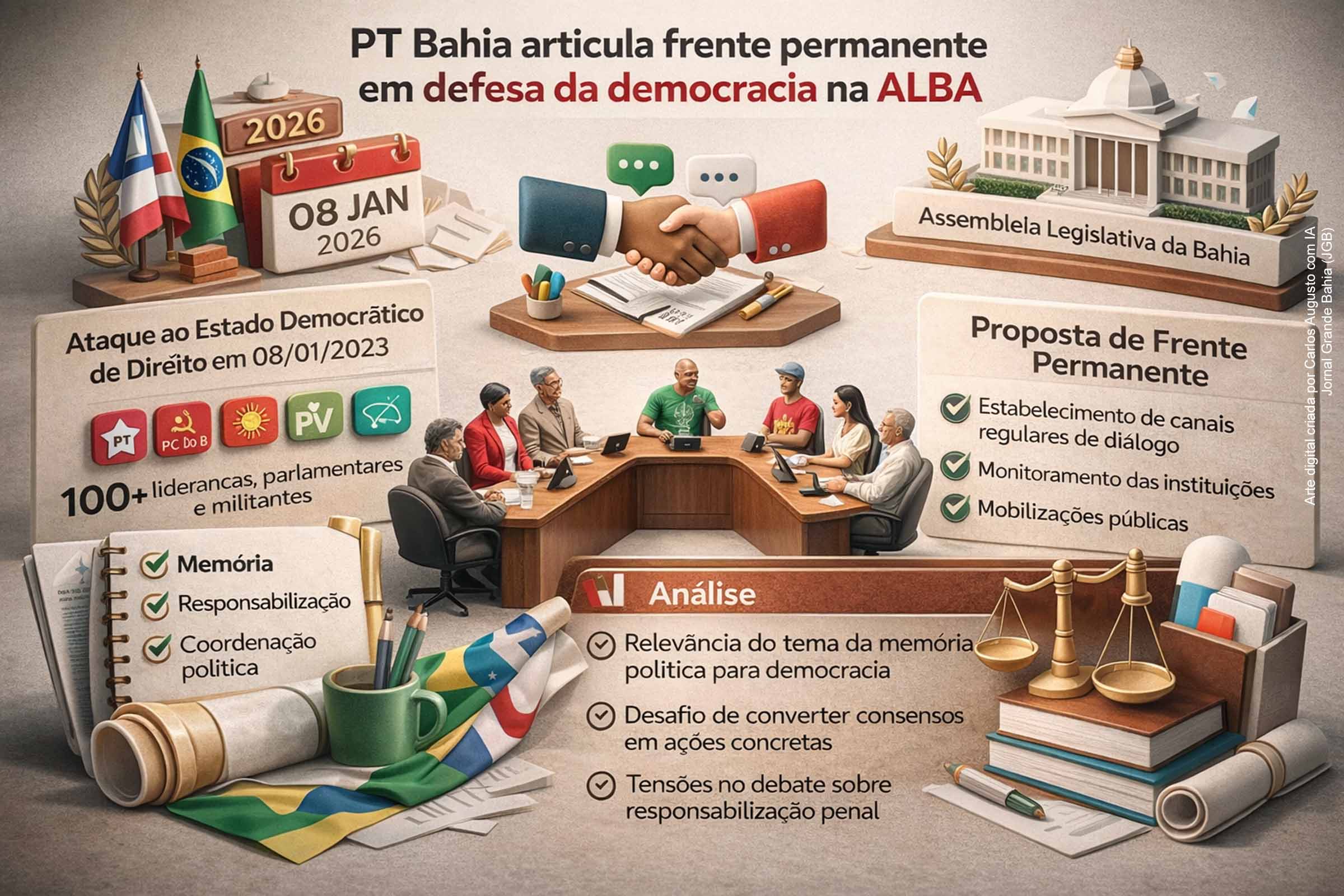 PT Bahia articula frente permanente com partidos de esquerda em ato pela democracia na ALBA