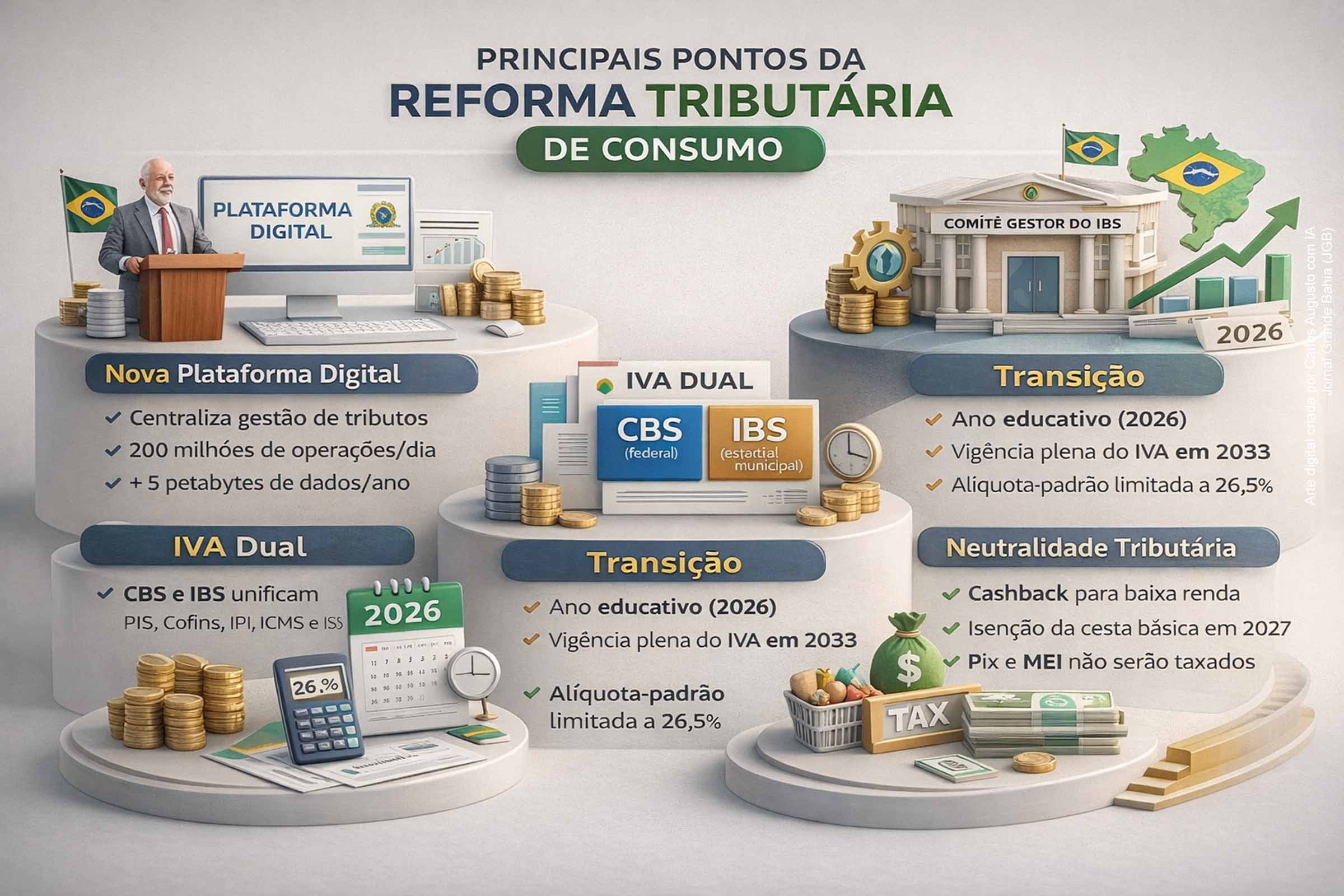 Reforma Tributária entra em fase operacional: Presidente Lula lança plataforma digital, sanciona Comitê Gestor do IBS e inicia testes do novo sistema tributário