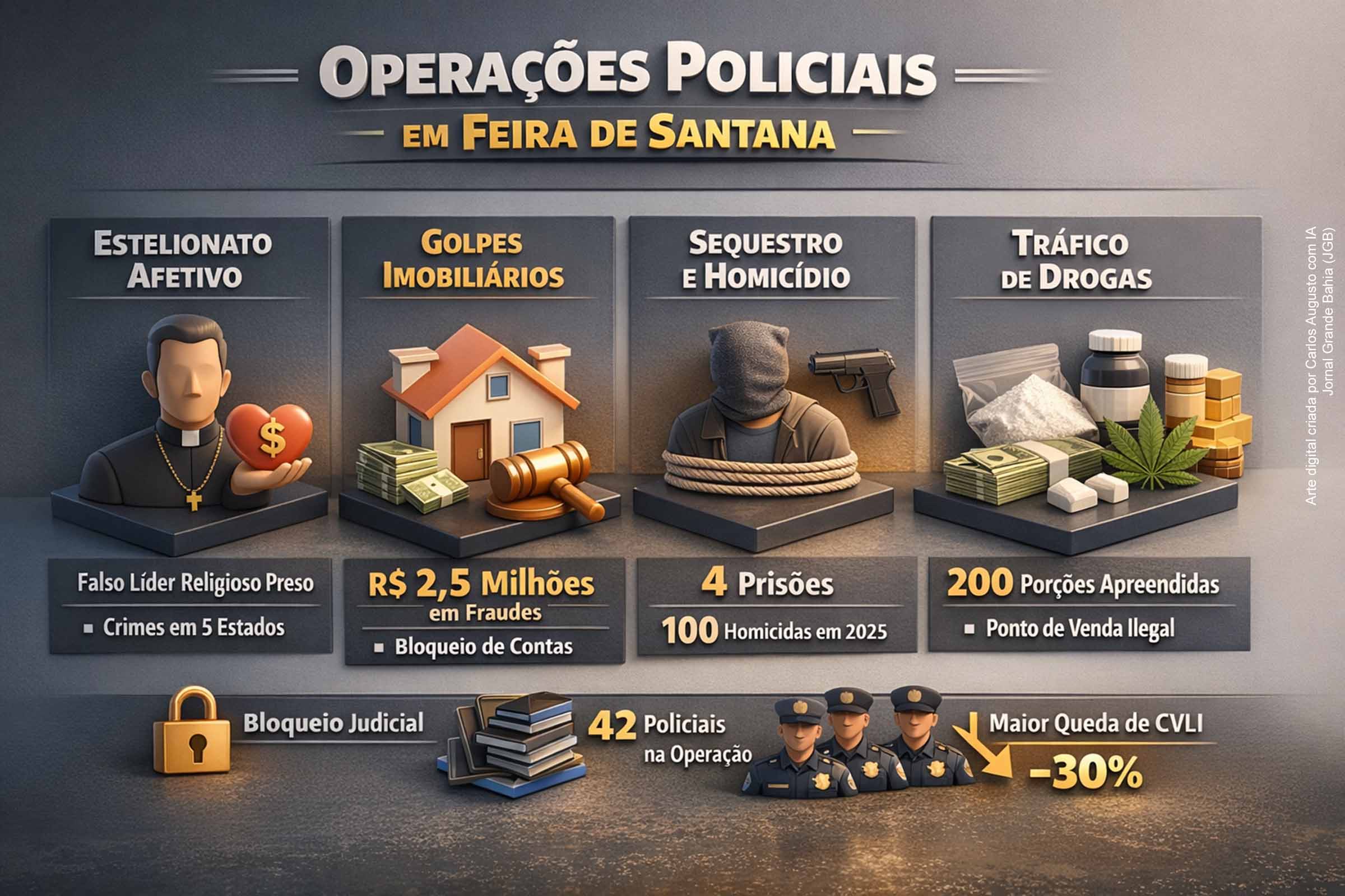 Polícia Civil intensifica ofensiva contra golpes, sequestros, homicídios e tráfico em Feira de Santana
