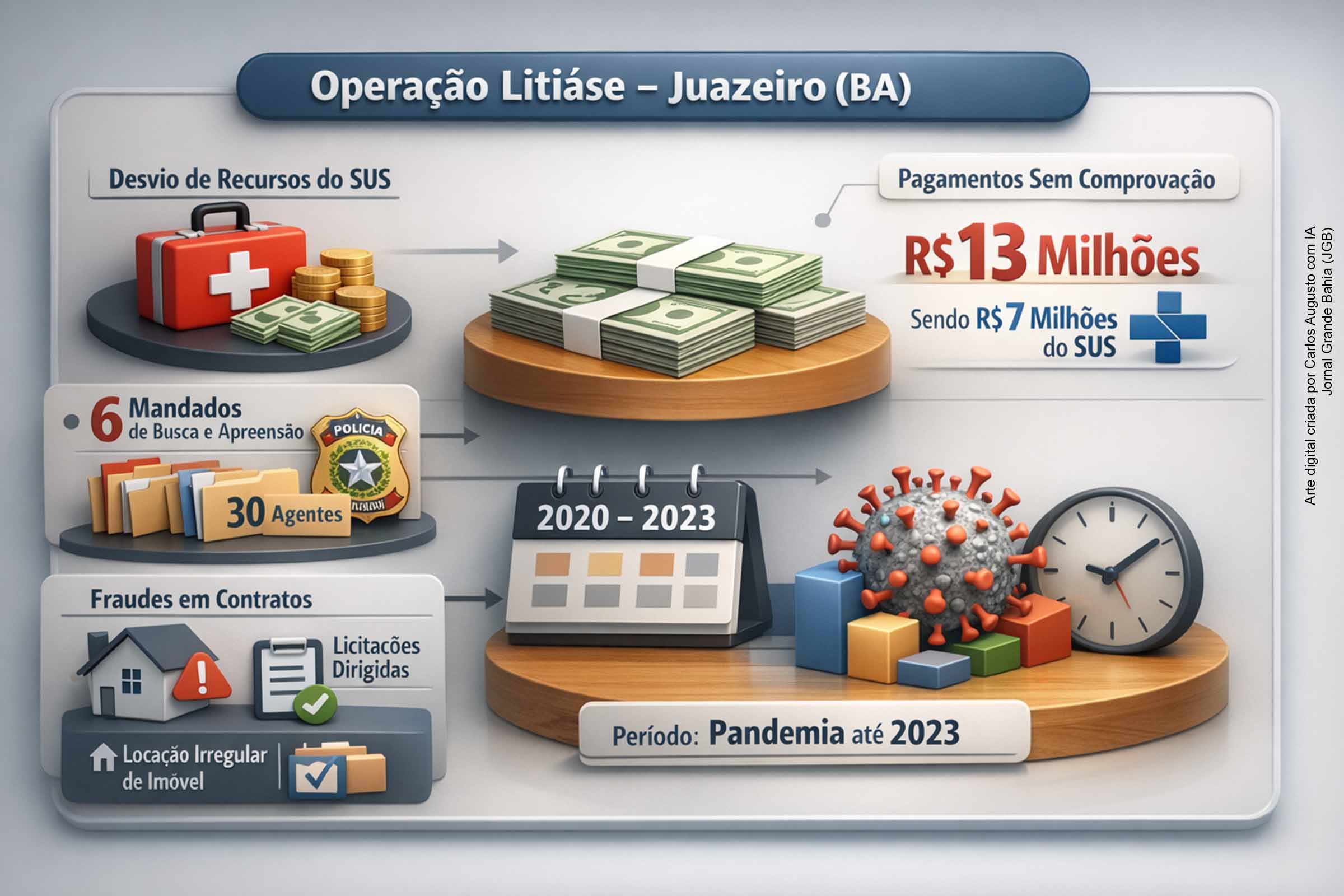 Polícia Federal e CGU deflagram Operação Litiáse contra desvios de recursos do SUS em Juazeiro
