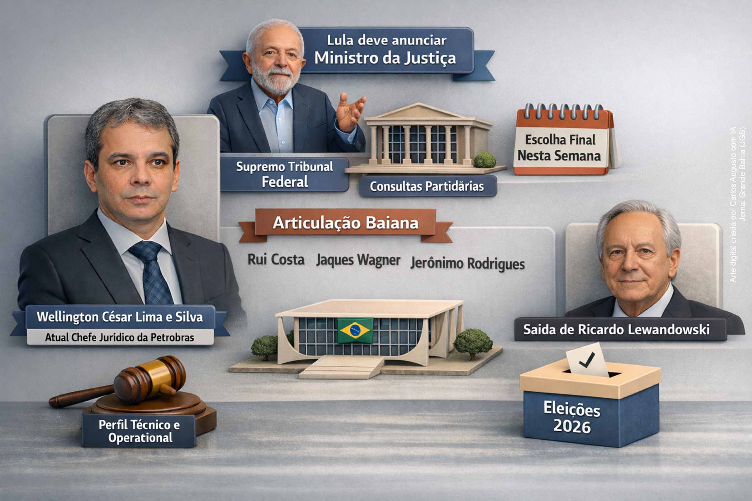 Presidente Lula deve anunciar Wellington César Lima e Silva como novo ministro da Justiça; articulação expõe peso político de Rui Costa, Jaques Wagner e Jerônimo Rodrigues