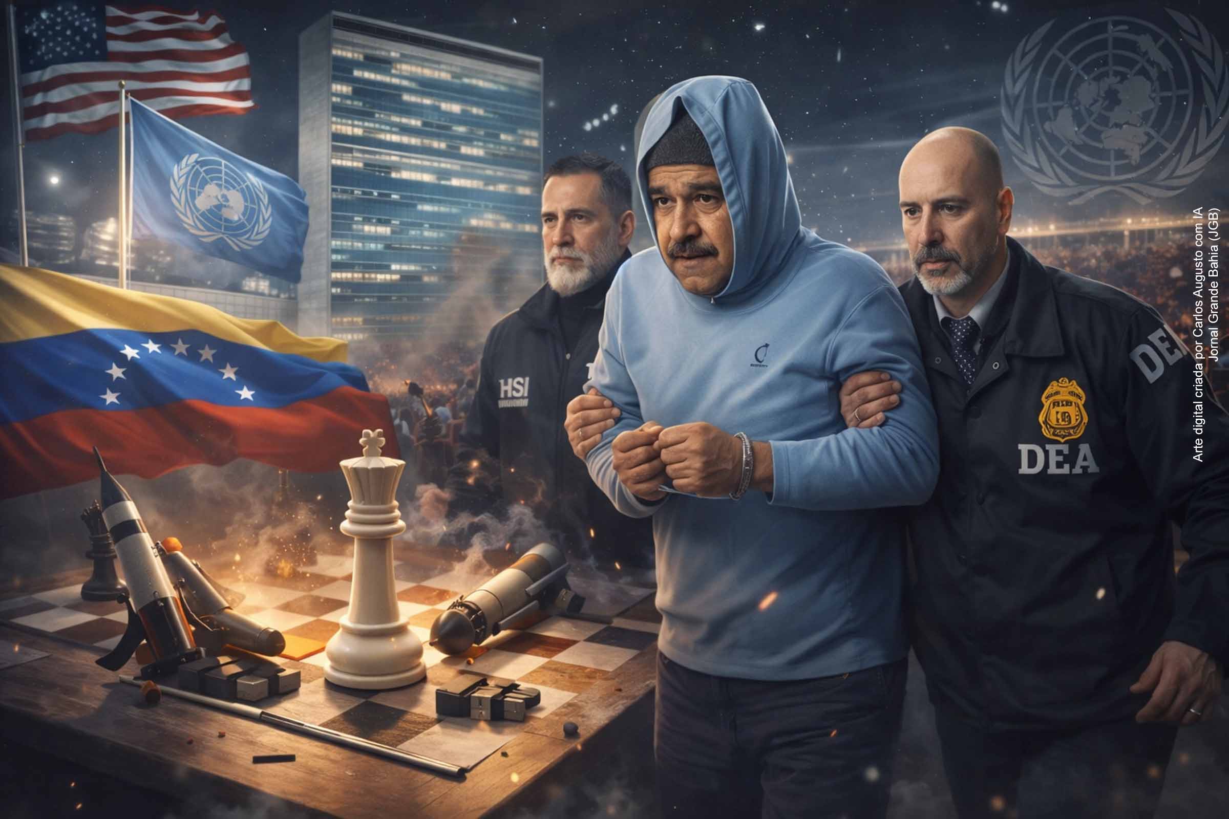 A ONU condenou a ação militar dos Estados Unidos na Venezuela, afirmando que o ataque viola o direito internacional e “torna o mundo menos seguro”. Autoridades da organização, o Brasil, China, Rússia, Colômbia e Cuba criticaram o sequestro de Nicolás Maduro, enquanto Washington alegou tratar-se de “aplicação da lei”. A crise expôs divisões globais, riscos à soberania dos Estados e precedentes perigosos para a ordem internacional.