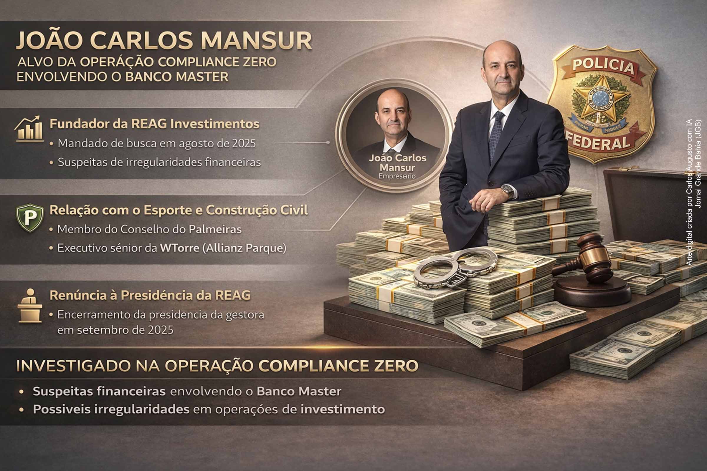 2ª Fase da Operação Compliance Zero: quem é João Carlos Mansur, fundador da Reag e alvo de investigação sobre o Banco Master