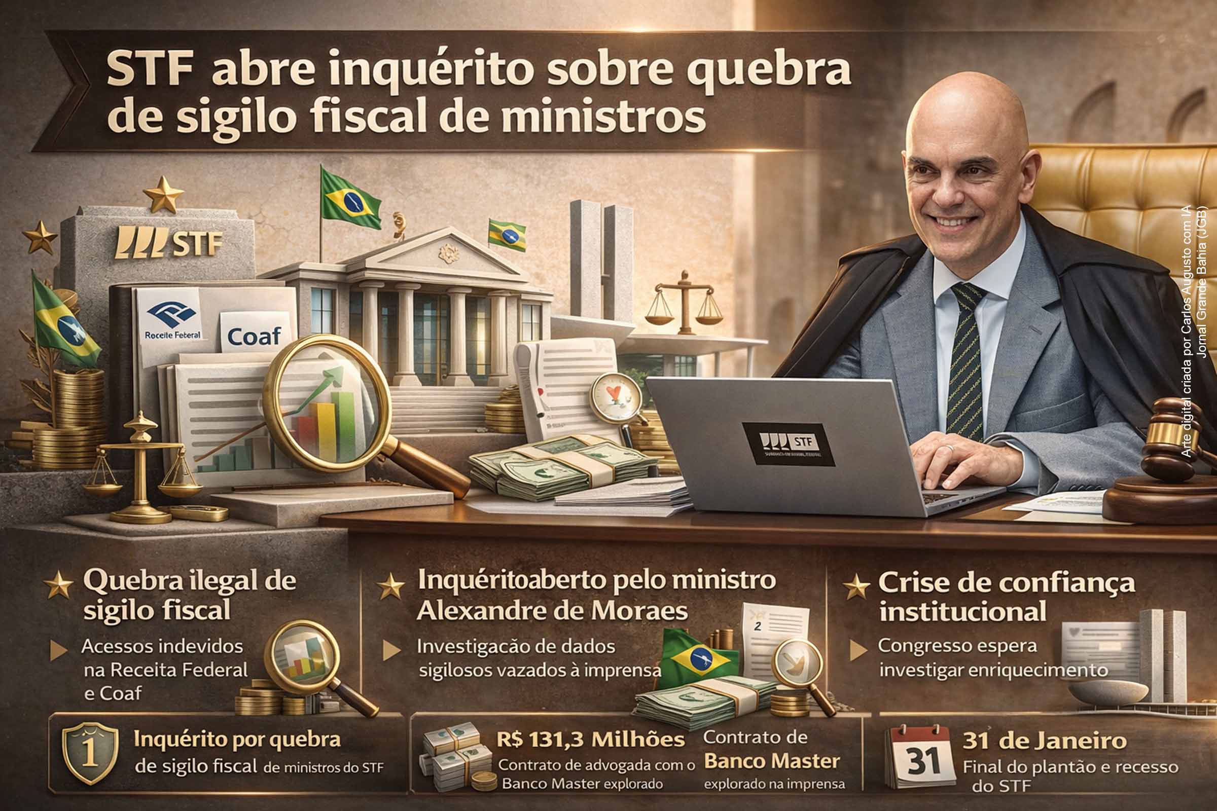 Caso Banco Master: STF abre inquérito sobre possível quebra de sigilo fiscal de ministros e amplia crise de confiança institucional