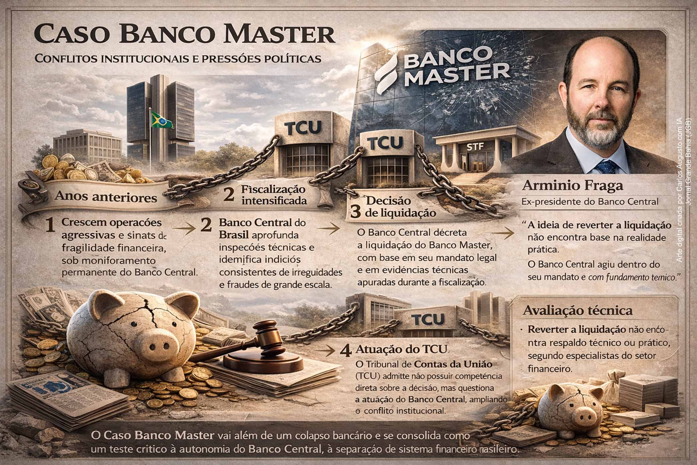 Caso Banco Master: crise expõe pressões políticas, conflito institucional e coloca autonomia do Banco Central em xeque diante de suspeitas de corrupção sistêmica na República