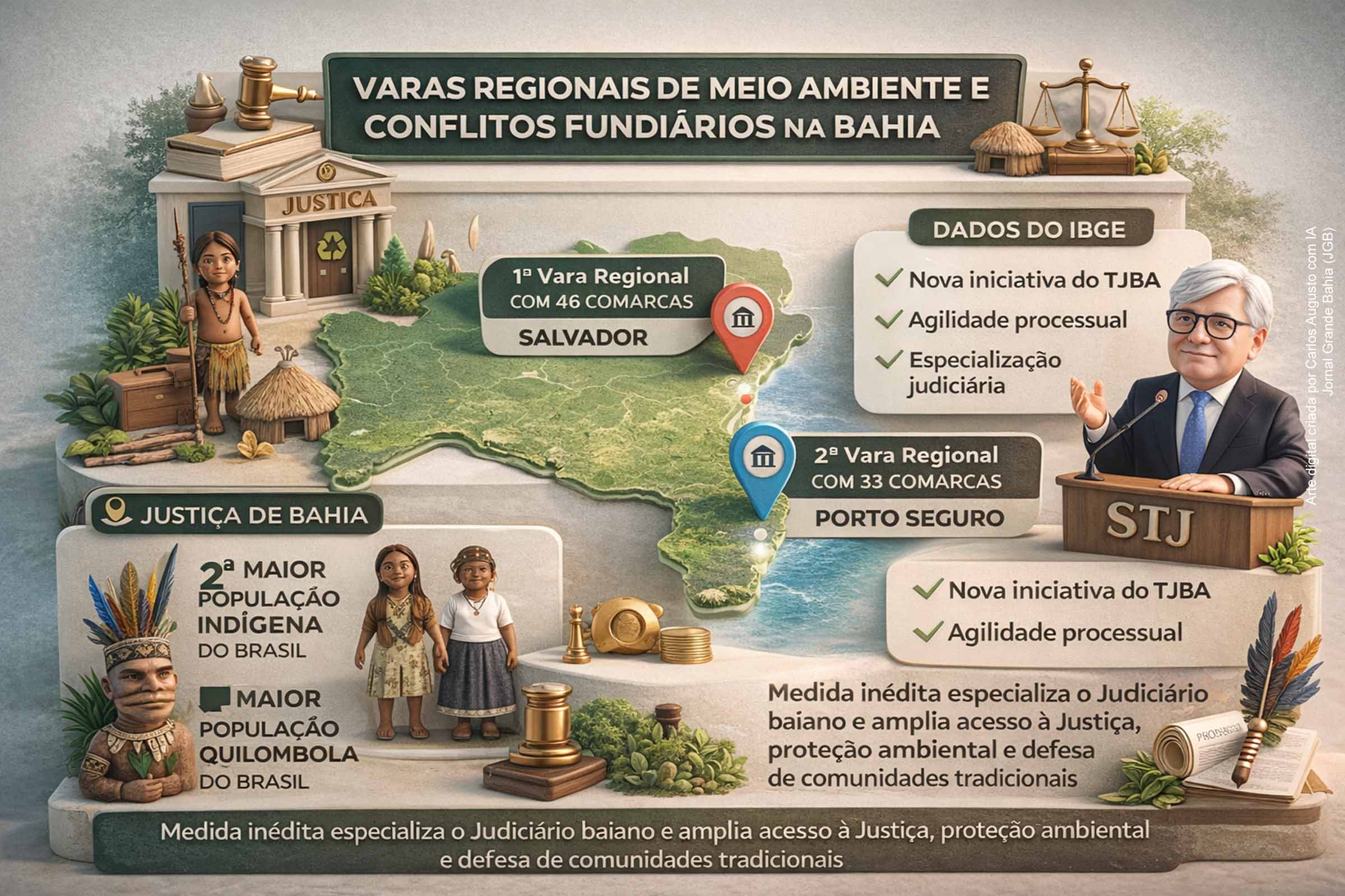 TJBA instala Varas Regionais de Meio Ambiente e Conflitos Fundiários e inaugura novo modelo de especialização judicial na Bahia