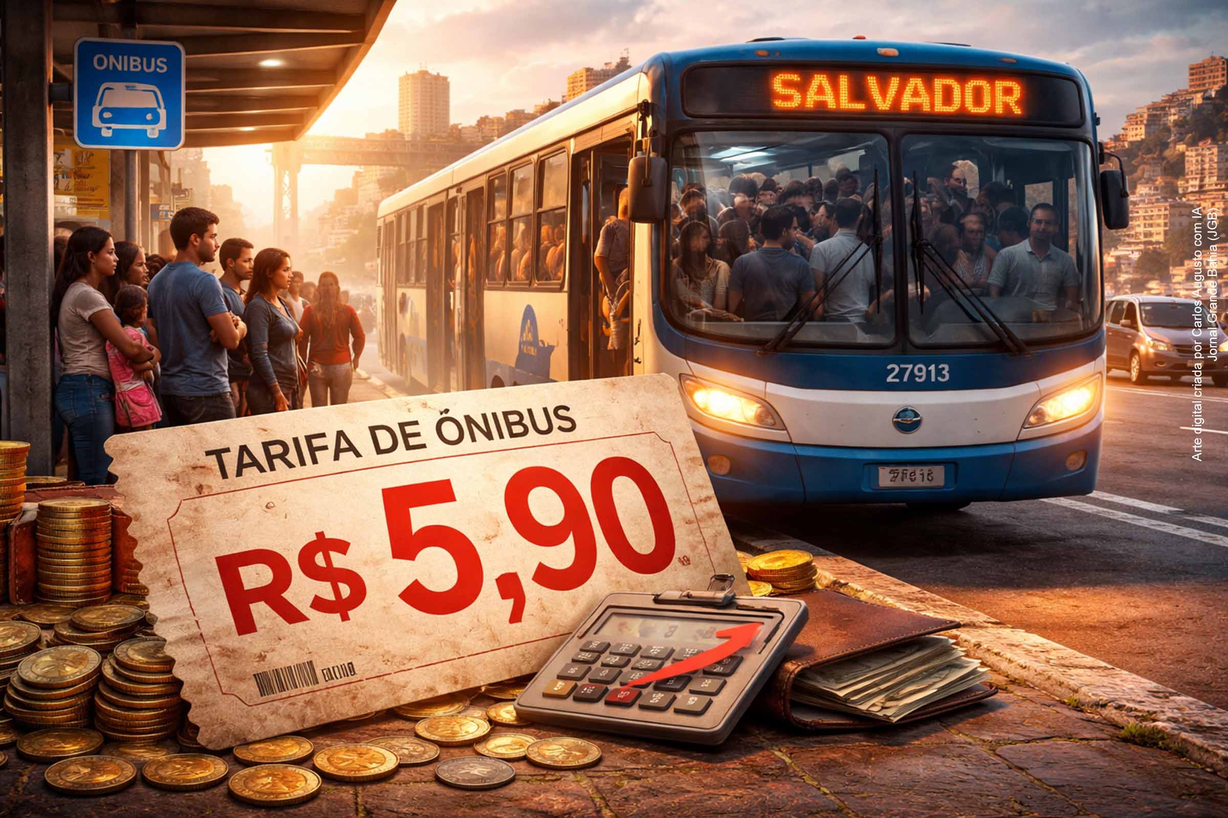 Tarifa de ônibus sobe para R$ 5,90 em Salvador e vira a mais cara do Nordeste, sob críticas do PT