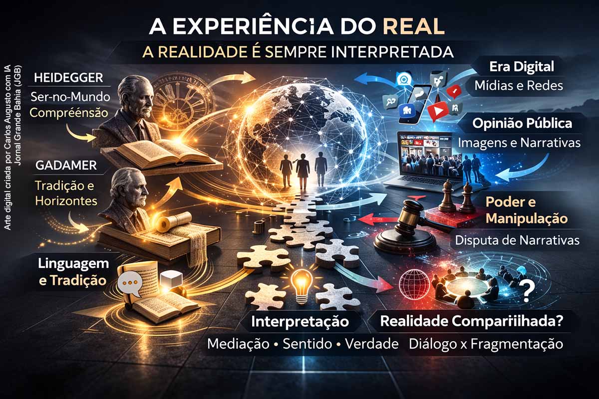 A experiência do real: como Heidegger, Gadamer e a era digital explicam por que a realidade é sempre interpretada.
