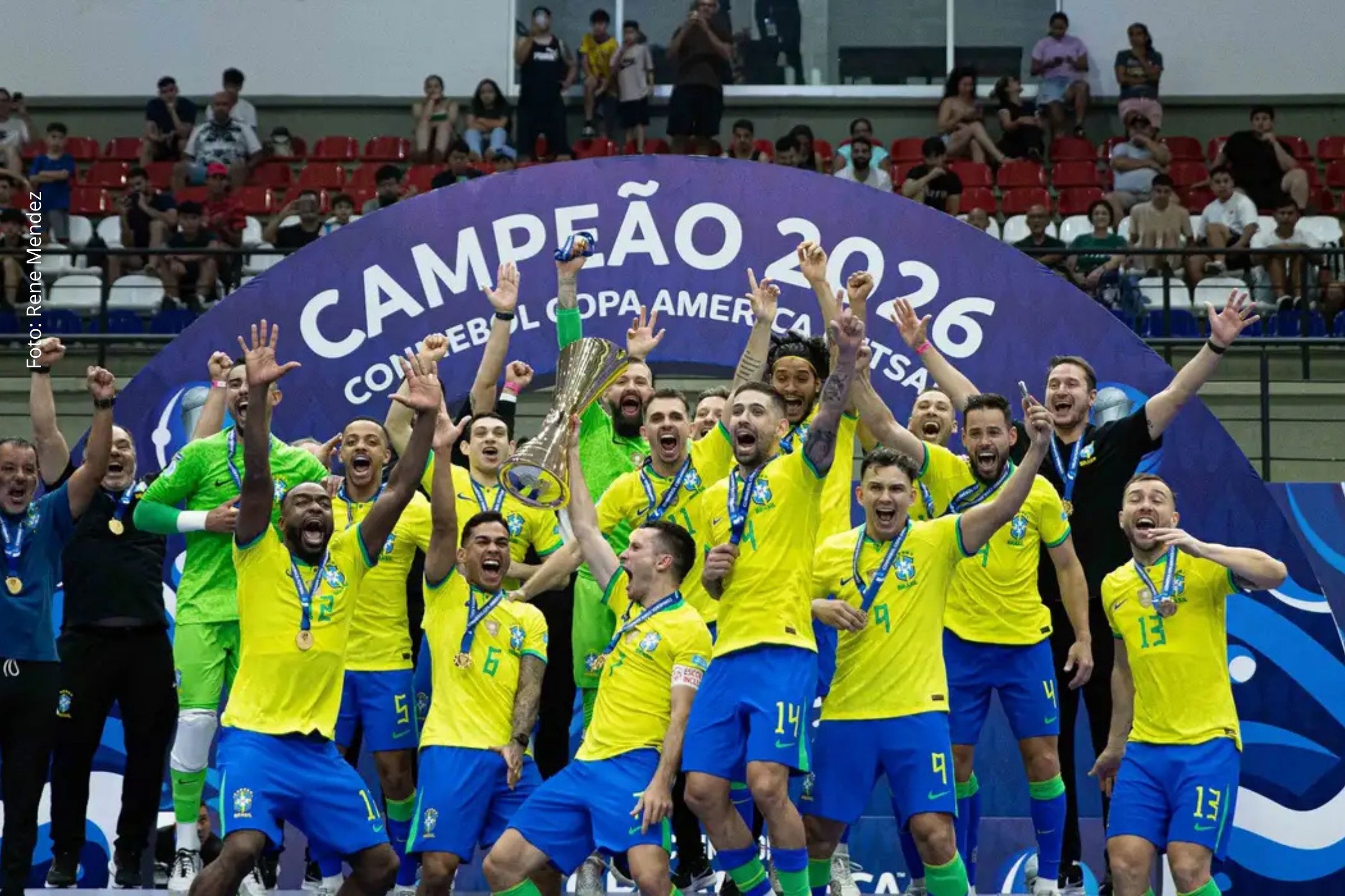 Brasil vence Argentina e conquista 12º título da Copa América de Futsal