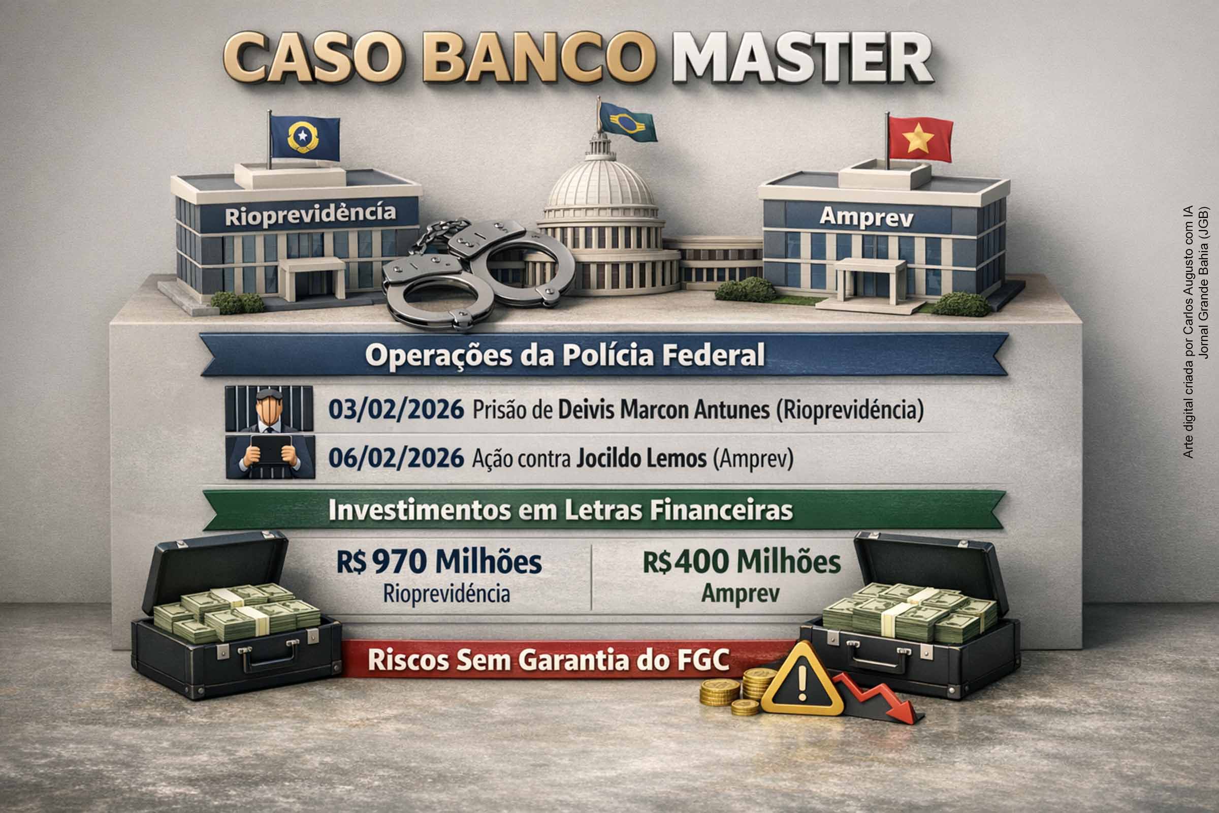 Chefes de fundos de previdência ligados ao Banco Master têm conexões políticas e são alvos de operações da PF