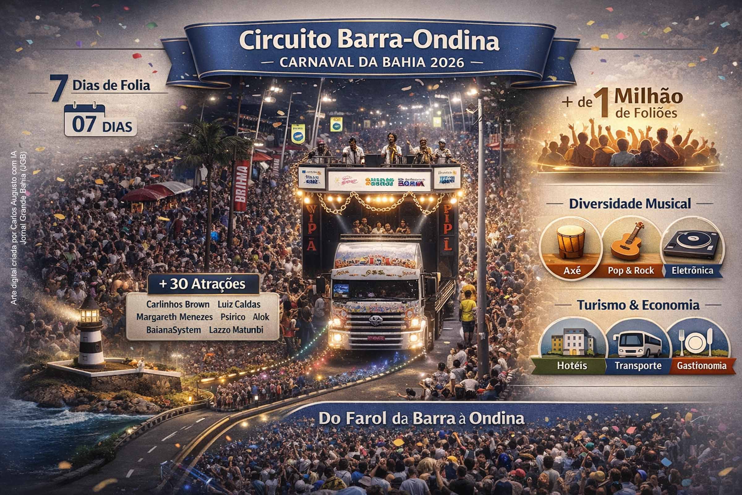 Circuito Barra-Ondina concentra grandes atrações e reforça protagonismo no Carnaval da Bahia 2026