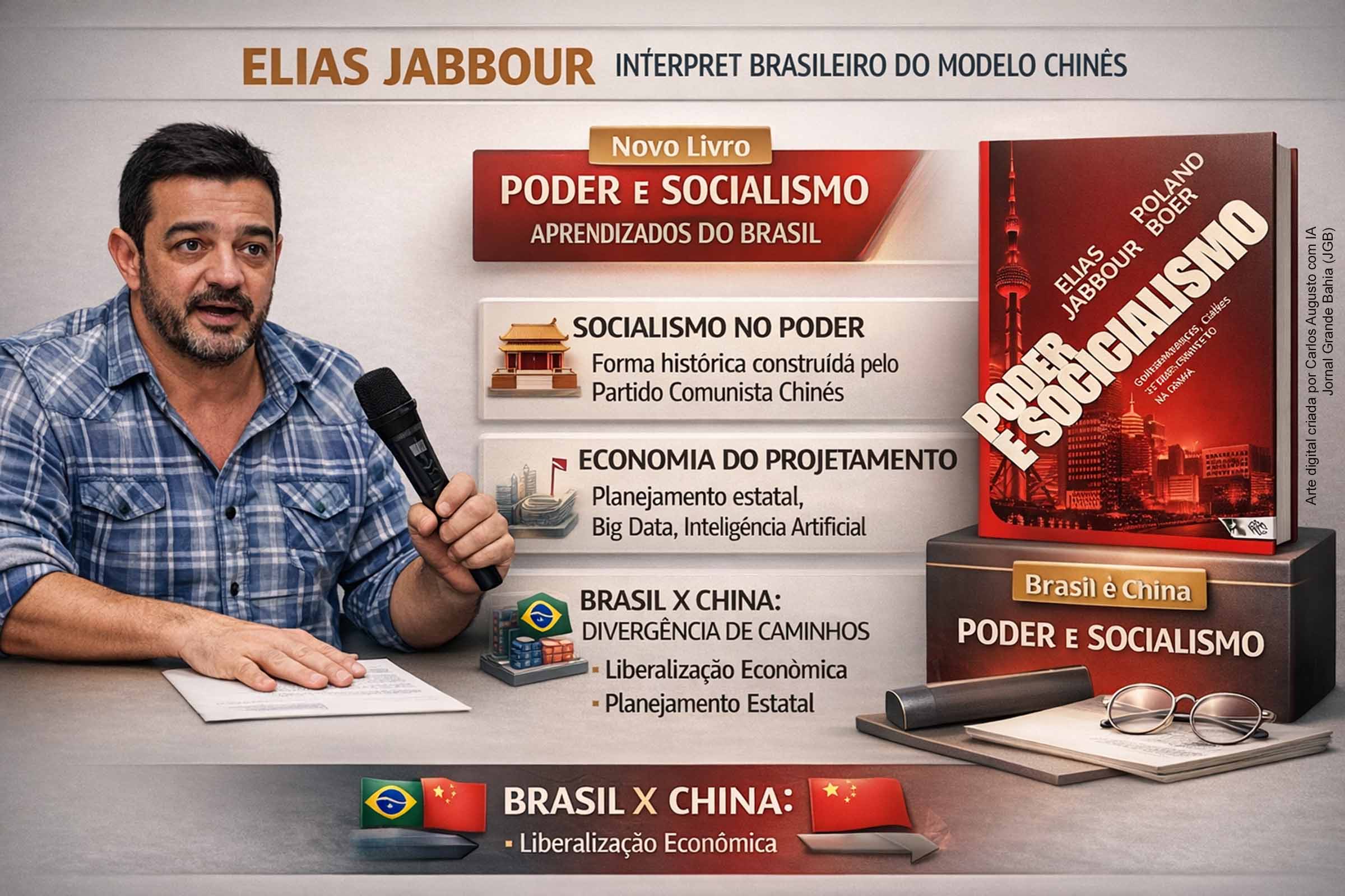 O geógrafo e pesquisador Elias Jabbour, especialista em economia chinesa, apresenta no livro Socialismo no Poder uma interpretação do modelo de desenvolvimento da China, destacando o papel do planejamento estatal, da política industrial e da inovação tecnológica na ascensão do país à condição de segunda maior economia do mundo, além de comparar as trajetórias econômicas de China e Brasil e discutir a necessidade de reindustrialização brasileira em um cenário de transição geopolítica.