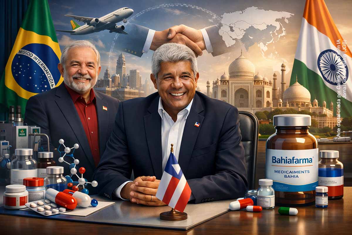 Governador Jerônimo embarca para a Índia em missão para ampliar produção de medicamentos e fortalecer o SUS na Bahia