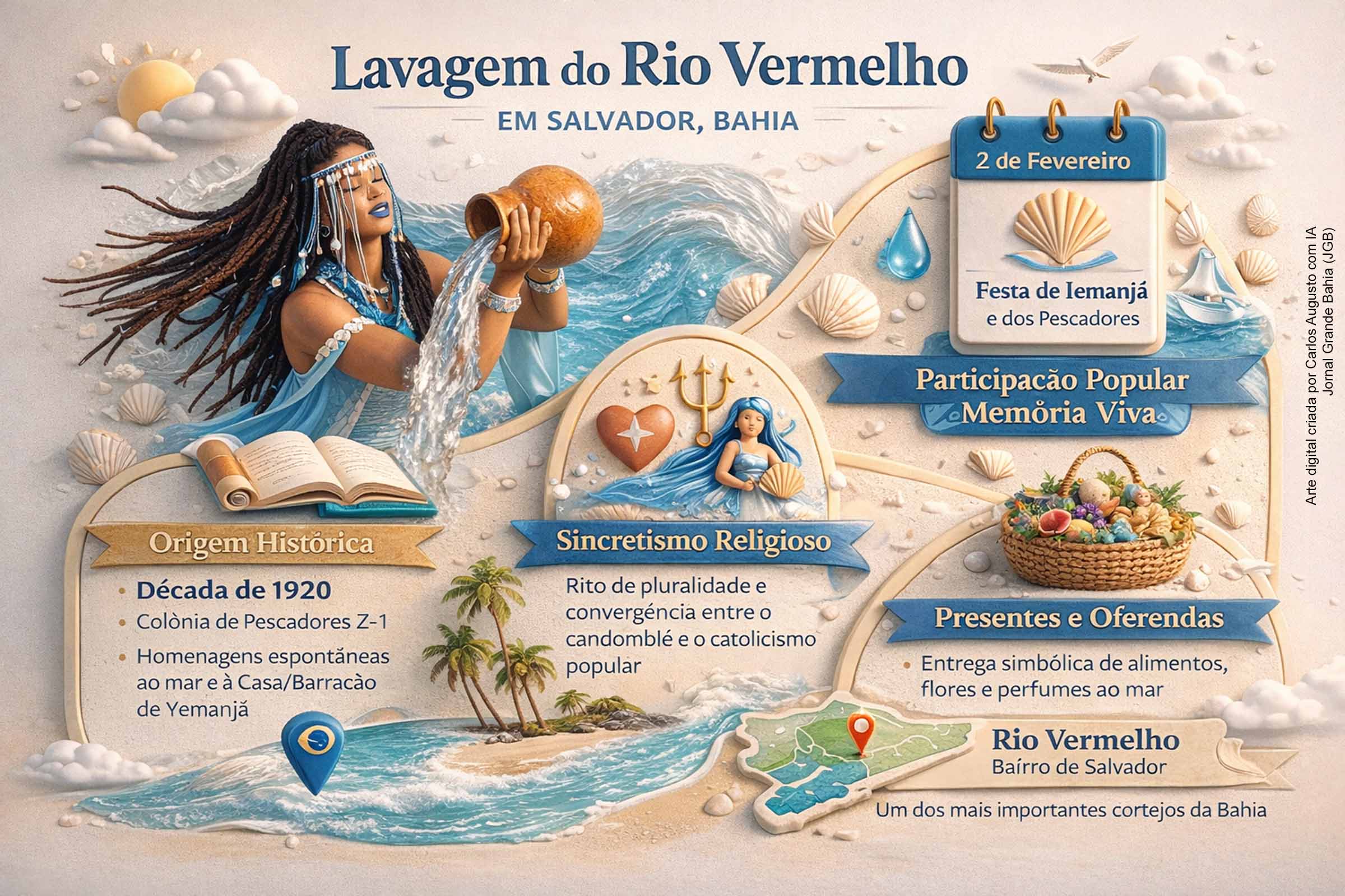Lavagem do Rio Vermelho e o Dia de Iemanjá reafirmam fé, sincretismo e identidade cultural em Salvador