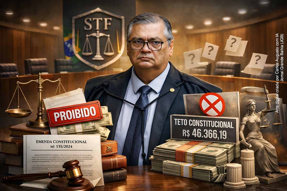 Ministro do STF Flávio Dino proíbe novas leis que criem “penduricalhos” acima do teto constitucional e amplia bloqueio no serviço público