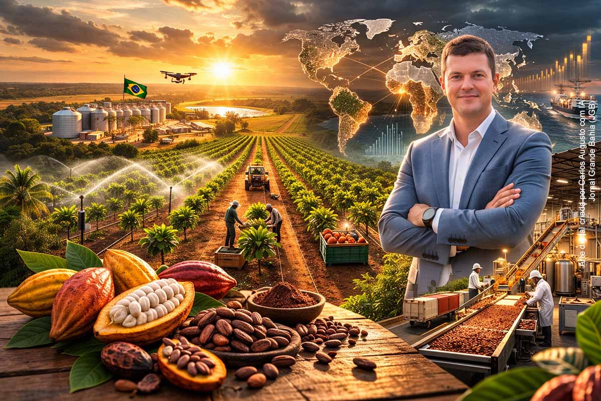 O produtor Moisés Schmidt lidera no oeste da Bahia um projeto de expansão da cacauicultura baseado em irrigação e tecnologia agrícola, com meta de alcançar até 10 mil hectares plantados. A iniciativa surge em meio ao déficit global de cacau provocado pela queda da produção africana. Com investimentos elevados, apoio de instituições de pesquisa e crescente adesão de produtores regionais, o projeto busca posicionar o Brasil como fornecedor relevante no mercado internacional da matéria-prima do chocolate.