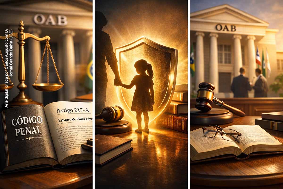 A OAB Bahia repudiou a decisão da 9ª Câmara Criminal do TJMG que absolveu um homem de 35 anos condenado por estupro de vulnerável contra uma menina de 12 anos em Indianópolis (MG). A entidade criticou os fundamentos da absolvição, baseados na concordância dos pais, no vínculo afetivo e na convivência do casal. Juristas da OAB afirmam que o artigo 217-A do Código Penal estabelece vulnerabilidade presumida para menores de 14 anos, independentemente de consentimento.