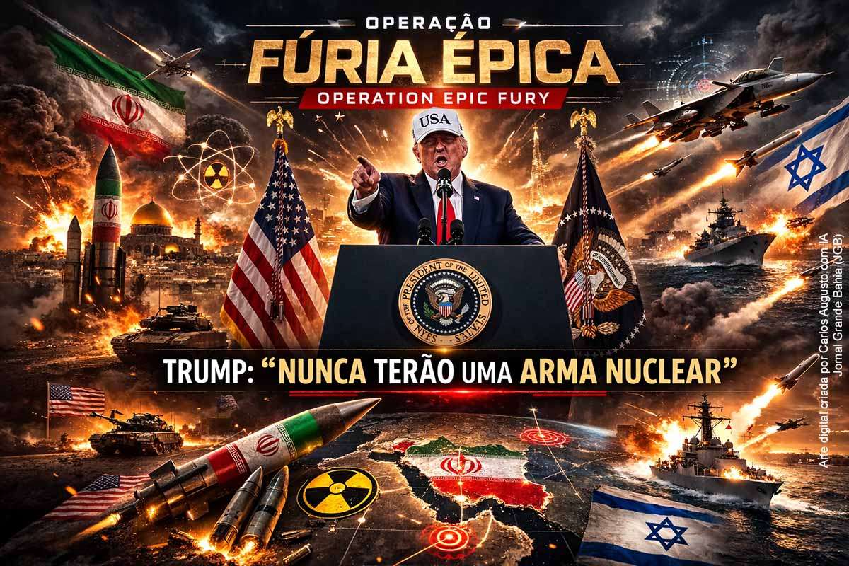 Estados Unidos e Israel iniciaram neste sábado (28/02/2026) a Operação Fúria Épica, ofensiva militar contra o Irã após o colapso das negociações nucleares. O presidente Donald Trump confirmou o início das operações e afirmou que “o Irã nunca terá uma arma nuclear”. O Irã respondeu anunciando retaliações contra Israel. A escalada militar eleva o risco de conflito regional e pode impactar o mercado global de energia.