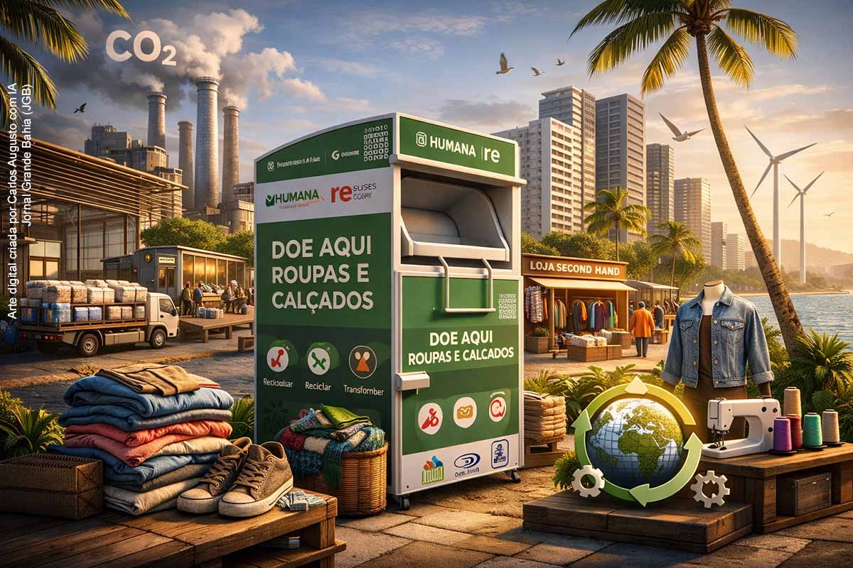 O projeto Repense Reuse, da Humana Brasil, recolheu 829 toneladas de resíduos têxteis em 2025 nos estados da Bahia, Pernambuco, Sergipe e no Distrito Federal. A iniciativa fortalece a logística reversa na indústria da moda, estimula o reaproveitamento de roupas e amplia a economia circular. A Bahia lidera a operação com 546 toneladas recolhidas e 291 pontos de coleta, consolidando o Nordeste como área estratégica para expansão do programa.