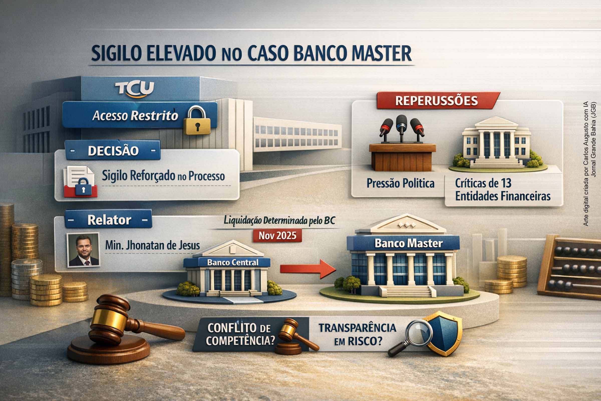 Suprema corrupção protegida: TCU eleva sigilo em processo sobre Banco Central e Banco Master e gera reação política e do setor financeiro