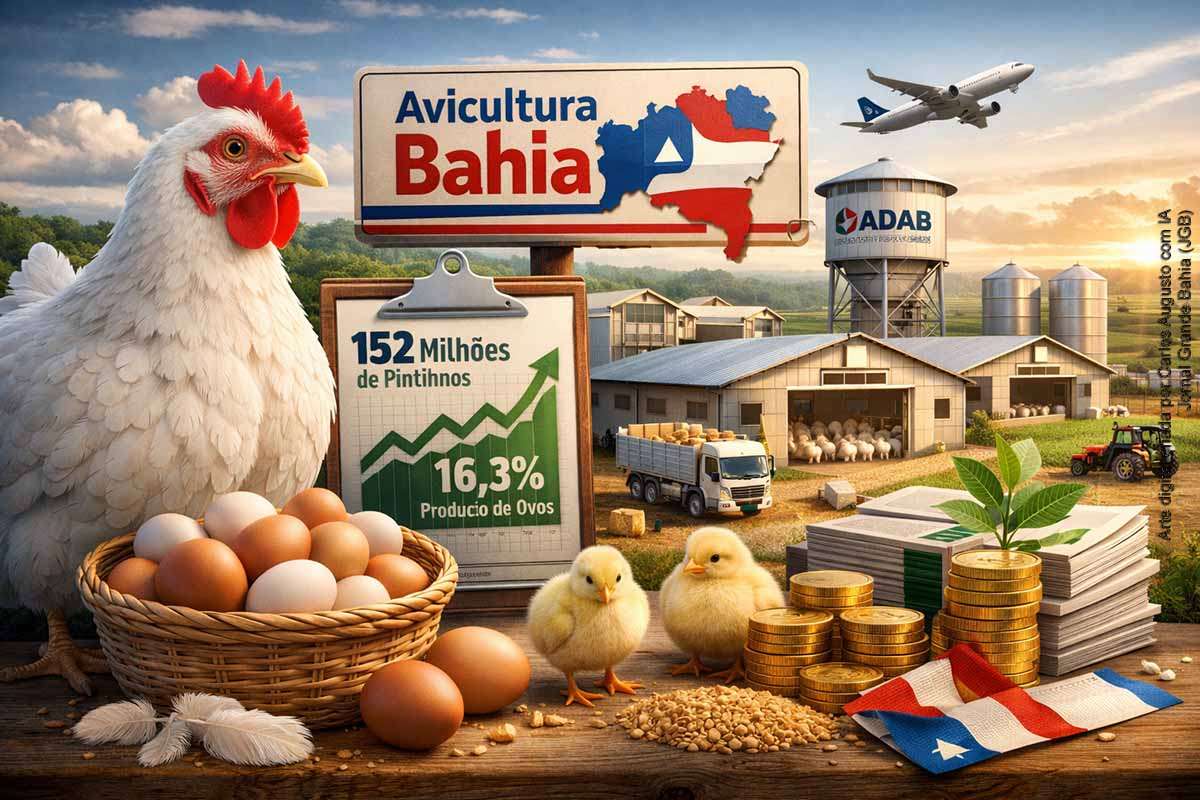 A Bahia apresentou avanços significativos na avicultura durante o Simpósio de Avicultura Portal do Sertão, em Feira de Santana. Dados da Seagri indicam que 152 milhões de pintinhos foram alojados em 2025, consolidando a liderança do estado no Nordeste. A produção de ovos também cresceu 16,3% no período. O governo destaca a importância da sanidade animal, das parcerias com o setor produtivo e do acesso a crédito e tecnologia para manter a expansão da atividade em 2026.