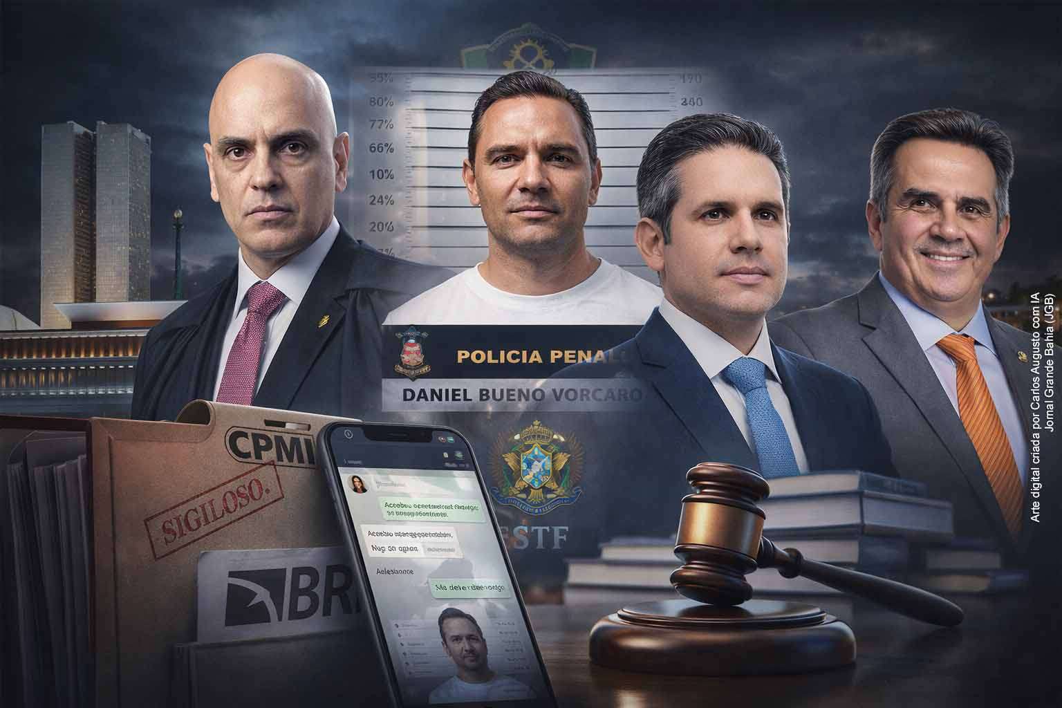 Mensagens atribuídas ao banqueiro Daniel Vorcaro, obtidas pela Polícia Federal e analisadas no âmbito da Operação Compliance Zero, citam encontros com o presidente da Câmara, Hugo Motta, o senador Ciro Nogueira e o ministro Alexandre de Moraes, além de expor a dificuldade da CPMI do INSS para examinar mais de 400 GB de arquivos sigilosos.