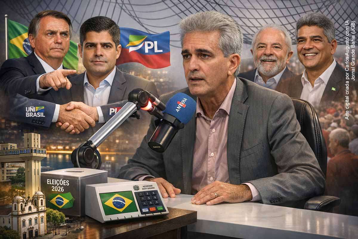 Em entrevista à Rádio Antena 1, Robinson Almeida afirmou que ACM Neto deverá apoiar Jair Bolsonaro, diante da aproximação entre União Brasil e PL na Bahia. O deputado defendeu Lula e o governador Jerônimo Rodrigues, destacou ações do governo estadual e criticou declarações do presidente nacional do PL sobre a disputa baiana. O episódio reforça a polarização política e antecipa o embate eleitoral no estado.