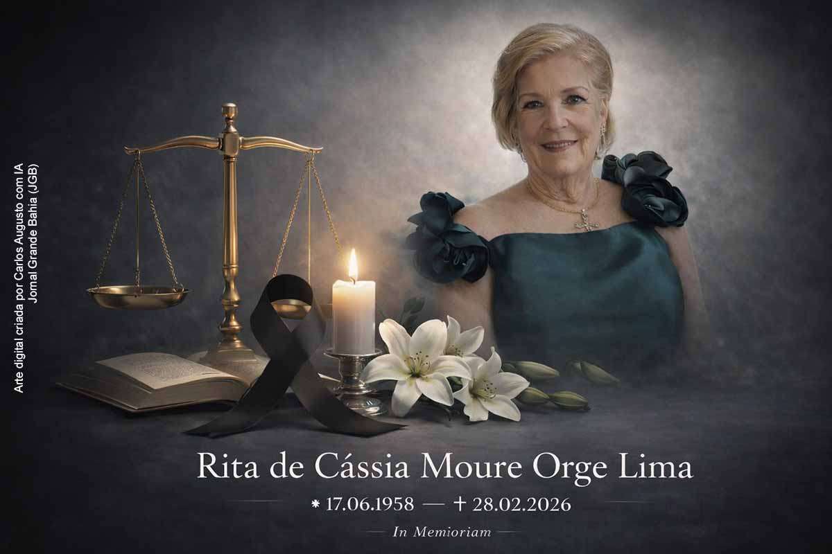 A defensora pública Rita de Cássia Moure Orge Lima faleceu no sábado (28/02/2026), aos 67 anos. Integrante da Defensoria Pública do Estado da Bahia e ocupante do cargo de defensora pública de instância superior, teve a morte comunicada por entidades jurídicas, entre elas a ADEP-BA, que manifestou solidariedade à família. O velório ocorre no domingo (01/03/2026), no Cemitério Jardim da Saudade, em Salvador, com missa e cremação.