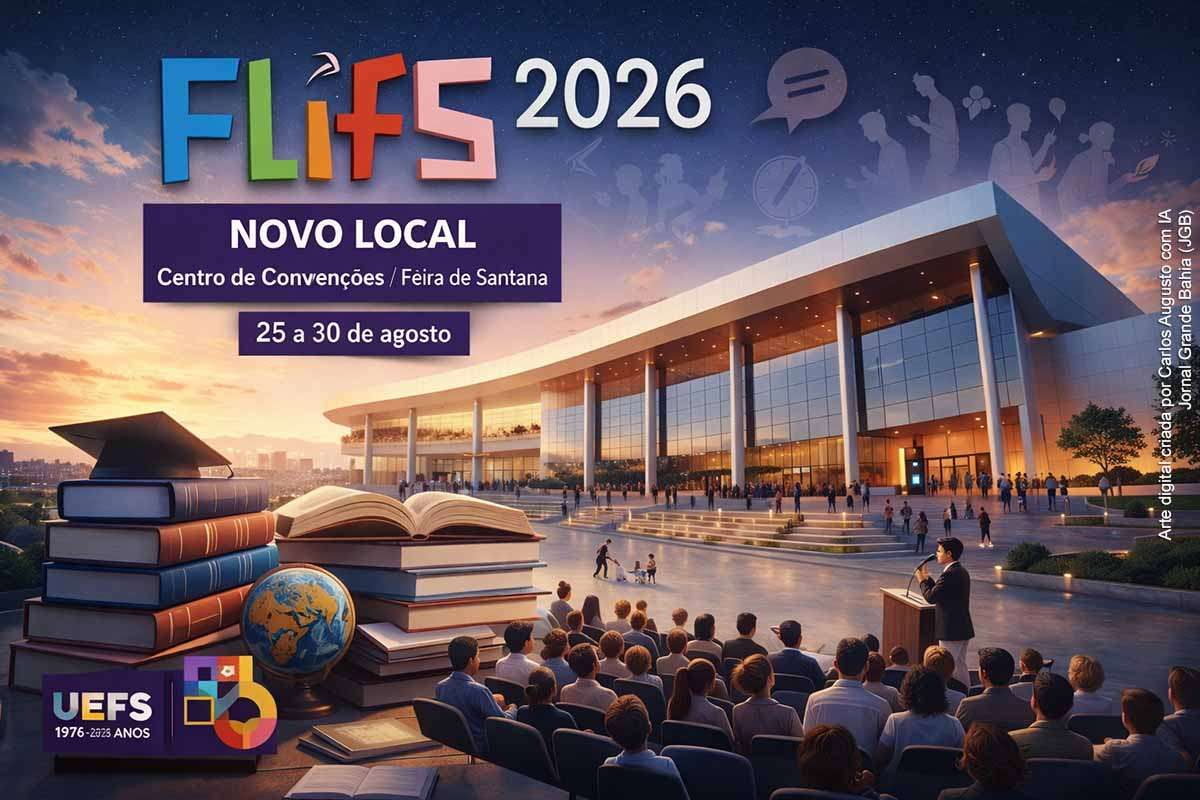 O Flifs 2026 será realizado no Centro de Convenções de Feira de Santana entre 25 e 30 de agosto de 2026, após registrar público superior a 60 mil pessoas na edição anterior. A mudança visa ampliar a infraestrutura, garantir segurança e melhorar a experiência dos participantes. A programação permanece voltada à formação de leitores, com atividades gratuitas que incluem mesas literárias, lançamentos e apresentações culturais.