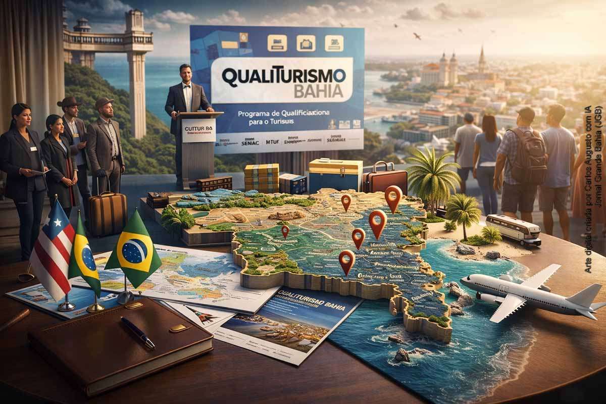 O Governo da Bahia lançou o Qualiturismo Bahia, programa de qualificação profissional voltado ao setor turístico. Com investimento inicial superior a R$ 22 milhões, a iniciativa pretende capacitar 1.700 profissionais em 25 municípios na primeira fase e alcançar mais de 15 mil trabalhadores ao longo do programa. A medida busca preparar o estado para receber 7,5 milhões de turistas no primeiro semestre de 2026, fortalecendo a cadeia produtiva do turismo.