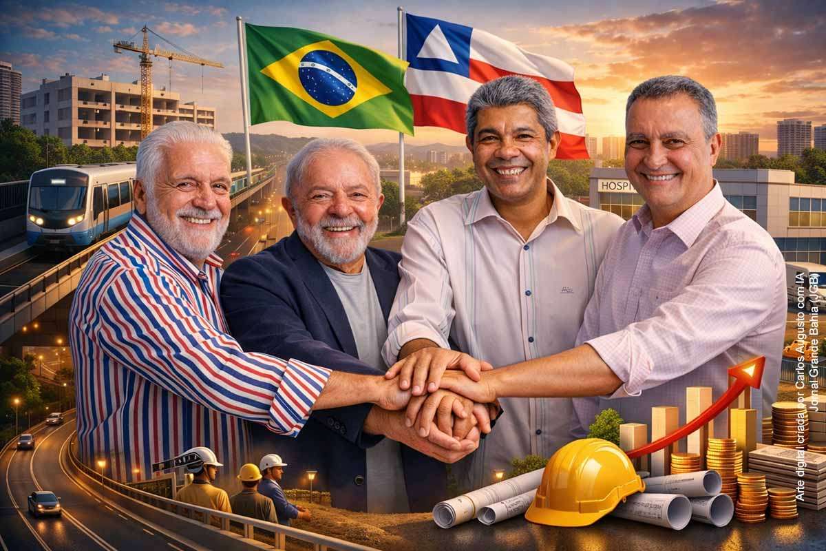 O Governo do Brasil lançou na Bahia uma campanha institucional destacando obras e investimentos realizados em parceria com o Governo da Bahia. Entre os principais pontos estão a construção de quatro hospitais regionais, a ampliação do metrô de Salvador, intervenções rodoviárias e a geração de 256 mil empregos formais desde 2023. A iniciativa reforça a cooperação federativa como eixo central da estratégia administrativa e política.