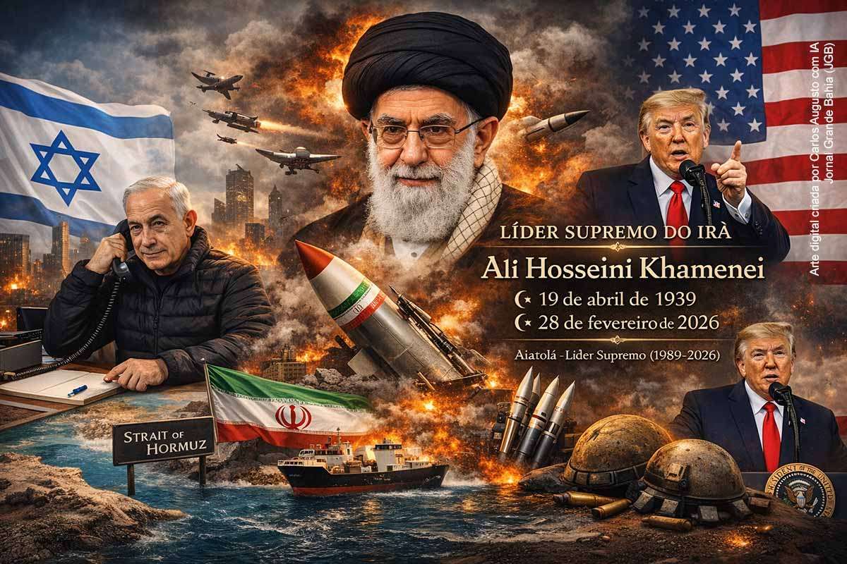 A confirmação da morte de Ali Khamenei após ataques atribuídos a Israel e EUA intensificou a crise no Oriente Médio no domingo (01/03/2026). Israel anunciou nova onda de bombardeios contra alvos militares iranianos, enquanto o Irã prometeu retaliação ampliada e ataques já afetaram cidades e estruturas no Golfo, como Dubai e Doha. Trump ameaçou resposta “sem precedentes”, e o risco ao Estreito de Ormuz elevou alertas sobre petróleo, logística e aviação.