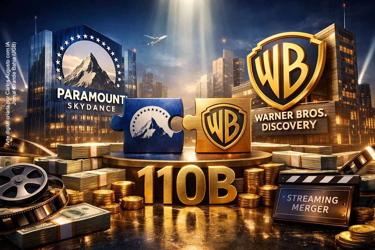 A Paramount anunciou a aquisição da Warner Bros. Discovery por US$ 110 bilhões, em uma das maiores fusões da história do setor de entretenimento. O acordo prevê pagamento de US$ 31 por ação aos acionistas da WBD e fechamento estimado para o terceiro trimestre de 2026, sujeito a aprovações regulatórias. A operação reúne estúdios de cinema, plataformas de streaming e canais de televisão, consolidando um novo conglomerado global de mídia.